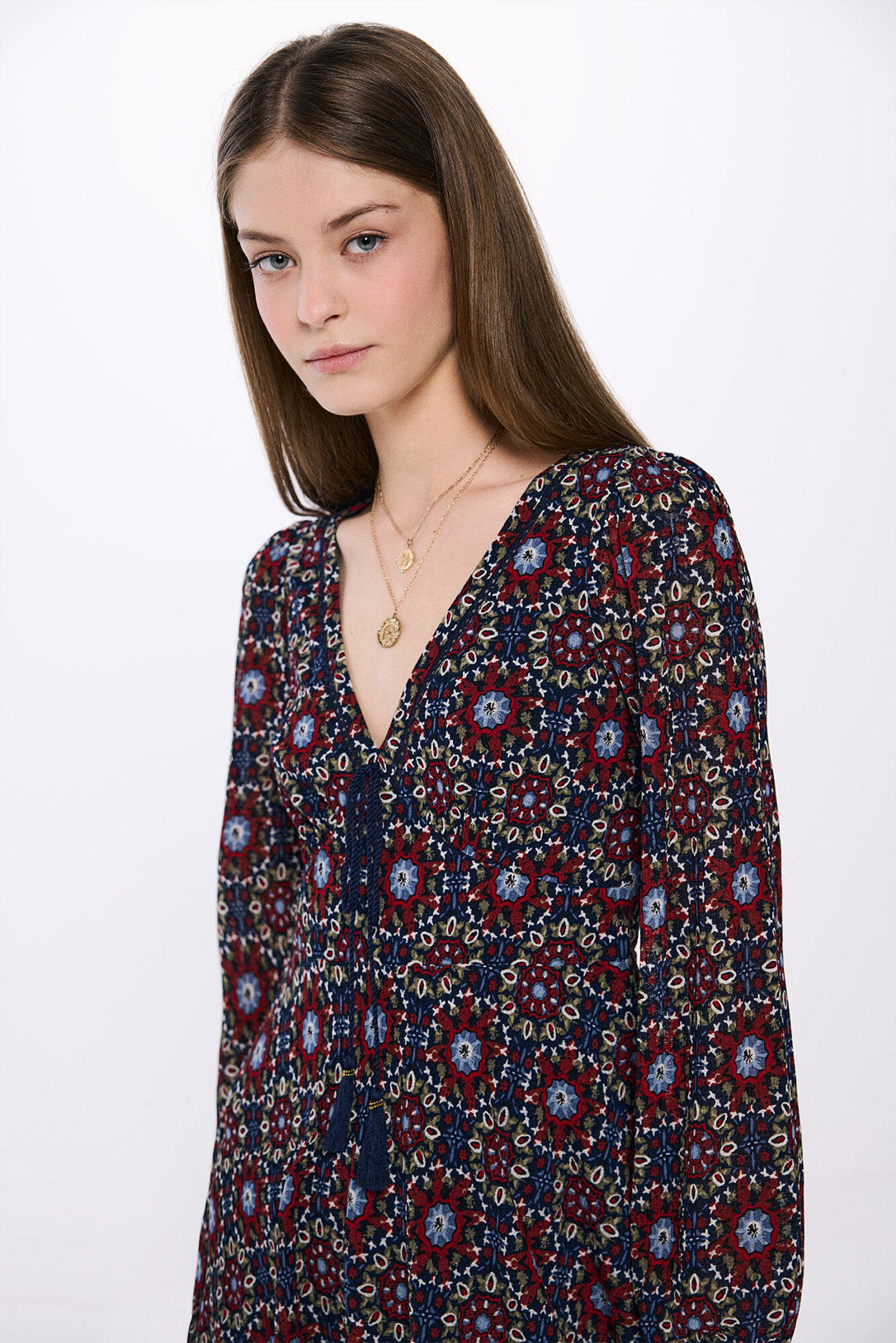 Springfield_Short Dress Stamped Geometric Flowers_8959451_10_02