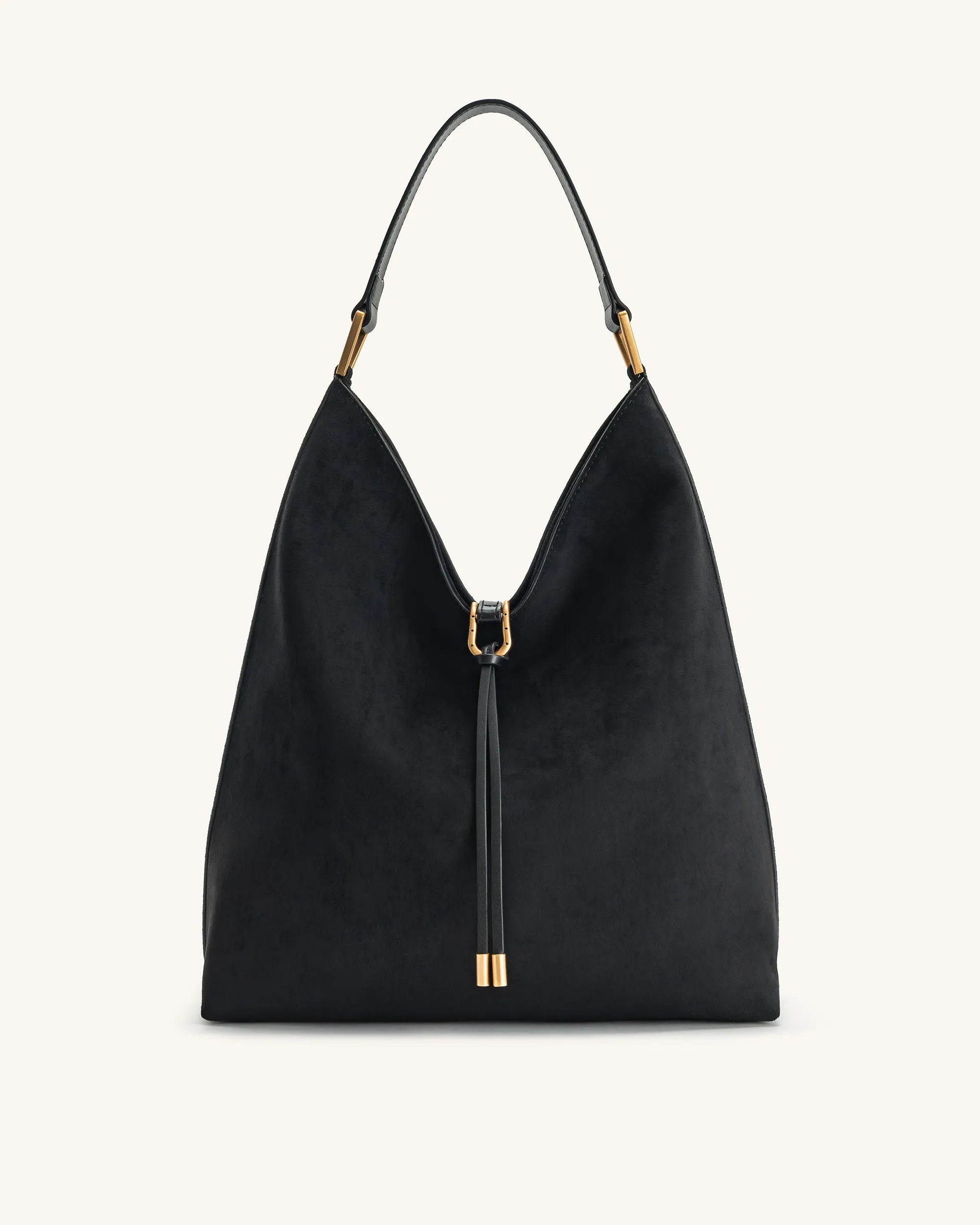 JW PEI Black Women Aria Faux Suede Shoulder Bag - Black SKU: 8T026-1_Black Image 01