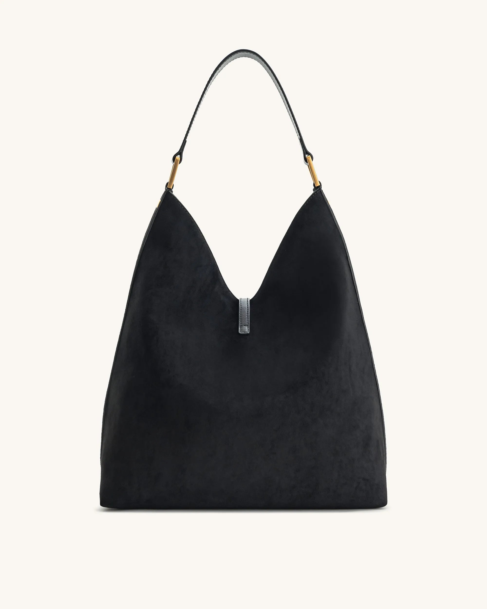 JW PEI Black Women Aria Faux Suede Shoulder Bag - Black SKU: 8T026-1_Black Image 03