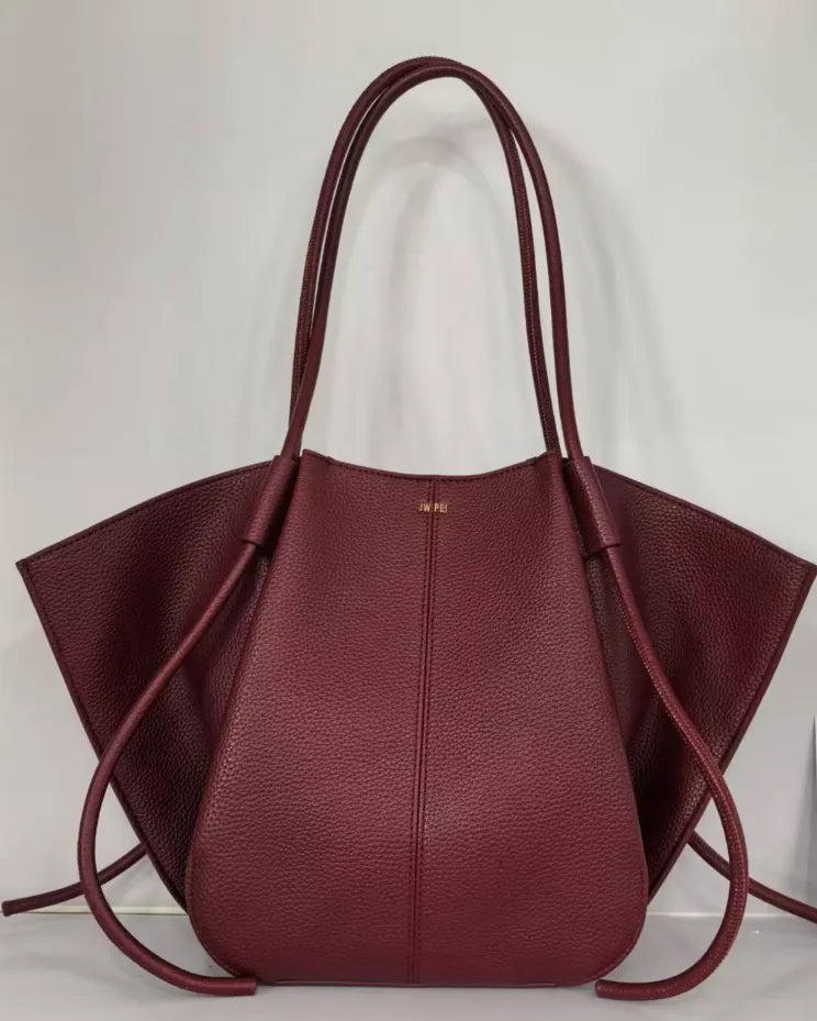 JW Pei Burgundy Women Nala Wide Tote Bag SKU: 8T030-40W_Burgundy Image 01