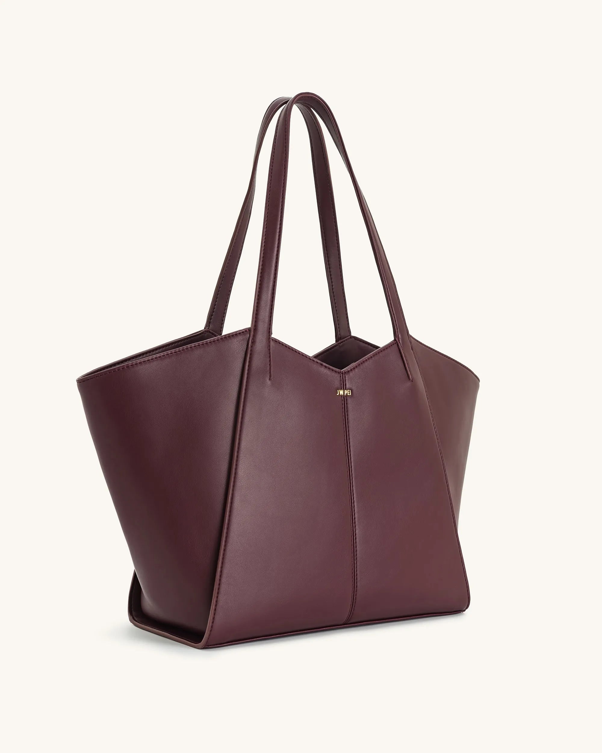 JW PEI Deep Claret Women Kiana Large Capacity Tote Bag - Deep Claret SKU: 8T032-4_Deep Claret Image 02