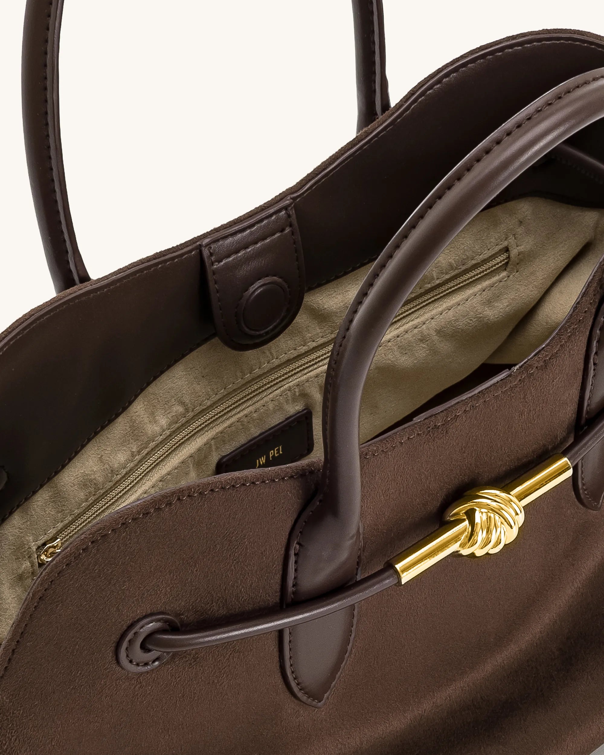JW PEI Mocha Brown Adele Metal Rope Knot Tote Bag SKU: 8T112-31_Mocha Brown Image 04