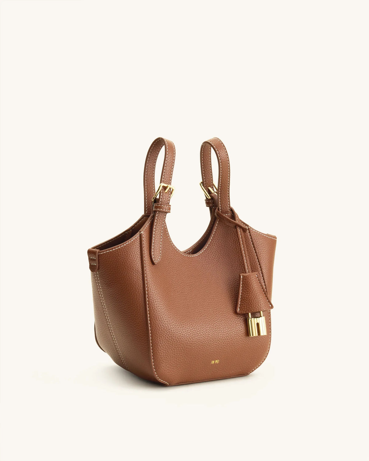 JW Pei Chocolate Brown Women Ines Padlock Tote Bag SKU: 8T113-30_Chocolate Brown Image 04