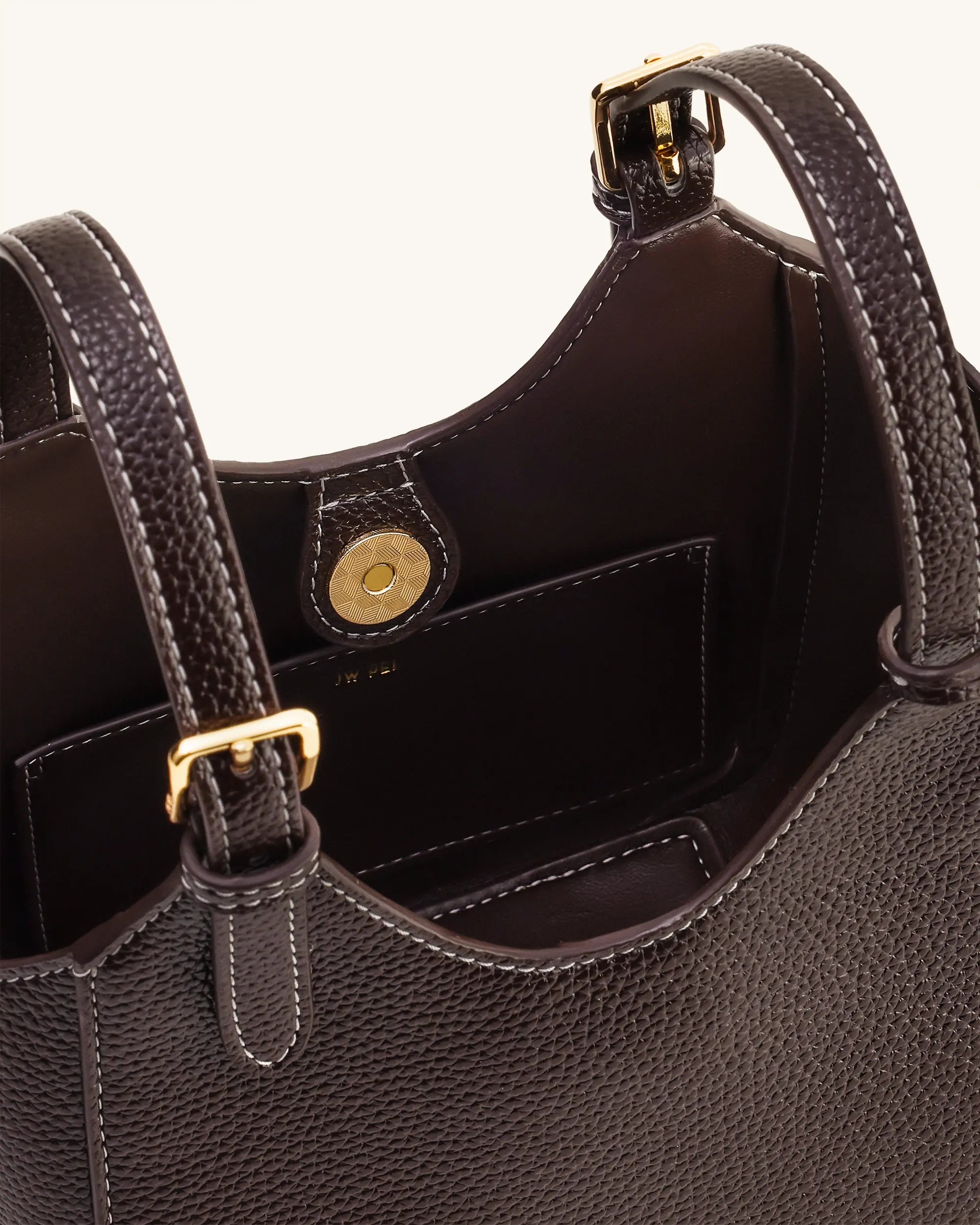 JW PEI Dark Brown Ines Padlock Tote Bag SKU: 8T113-3_Dark Brown Image 02