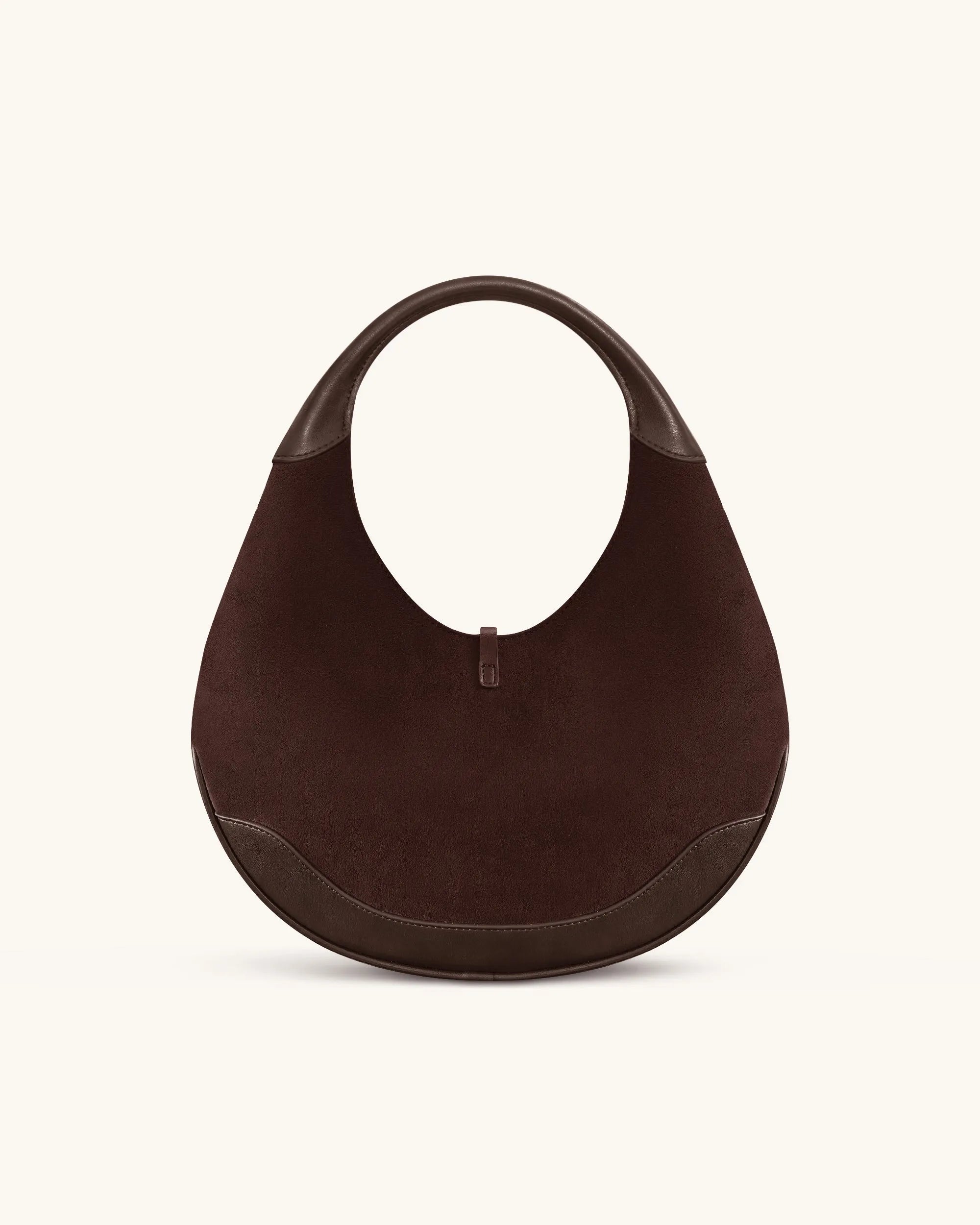 JW PEI Dark Brown Women Colette Faux Suede Crescent Hobo Bag - Dark Brown SKU: 8T114-3_Dark Brown Image 03