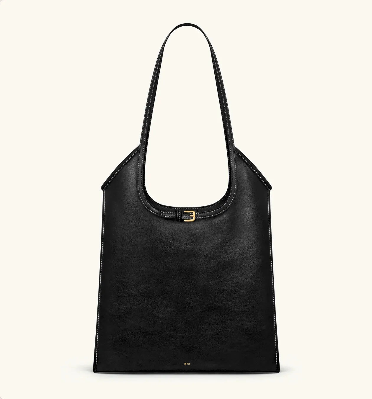 JW PEI Black Brooke Belted Embellished Shoulder Tote Bag SKU: 8T116-1_Black Image 01