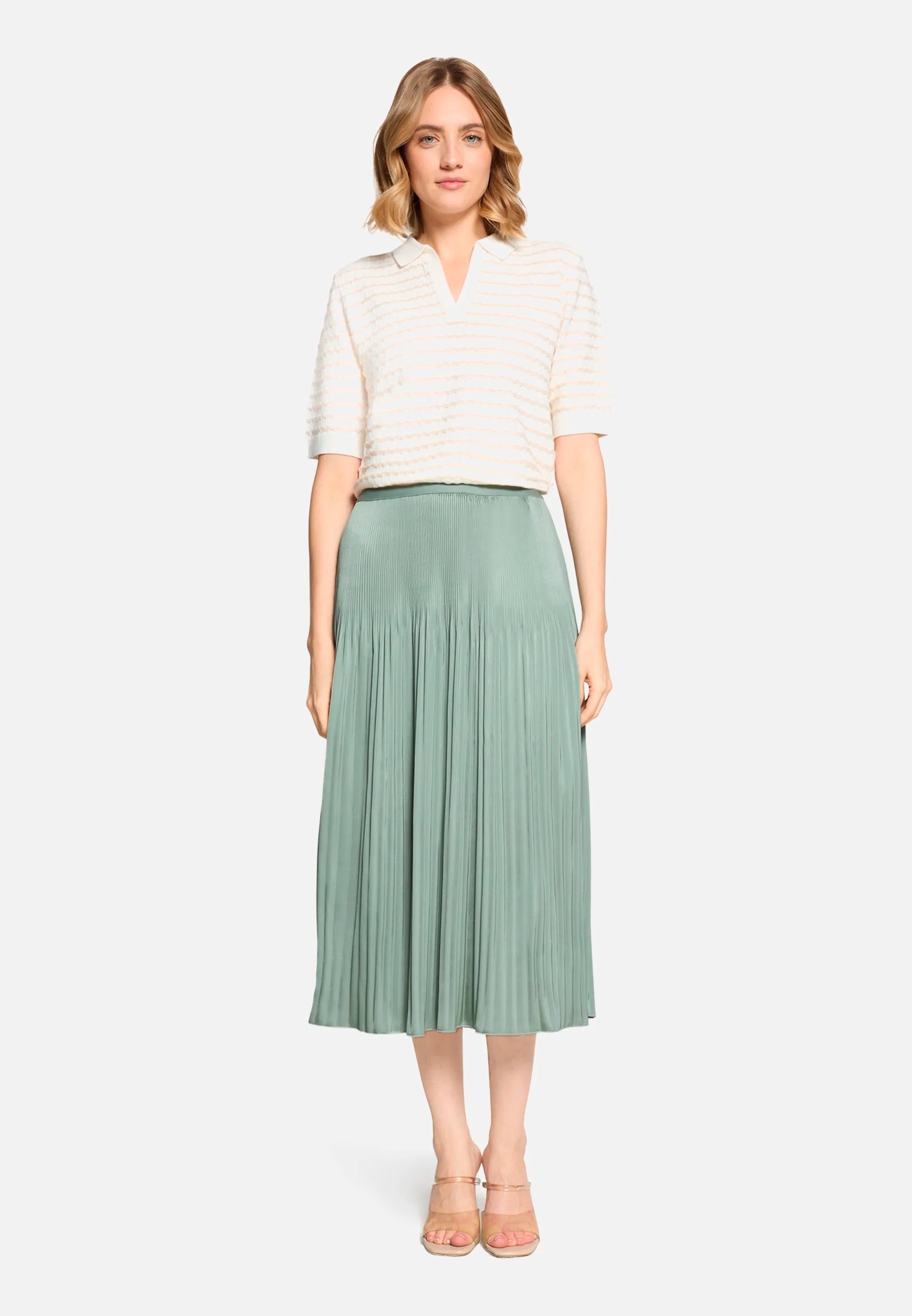 Betty Barclay Lily Pad Women Pleated Midi Skirt SKU: 9020-3285_5554 Image 03
