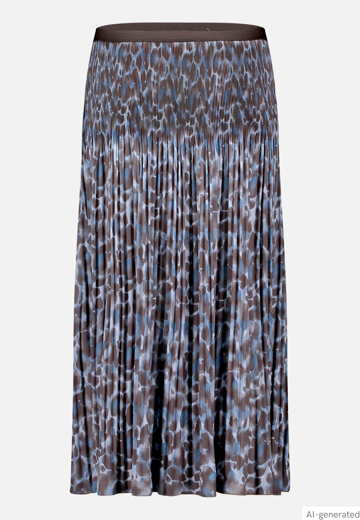 Betty Barclay Blue/Brown Women Pleated Midi Skirt with Animal Print SKU: 9305-1697_8870 Image 04