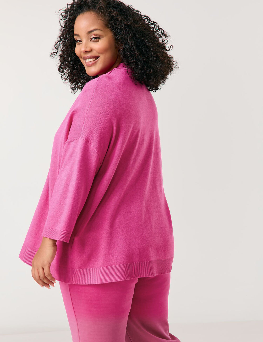 Samoon_Casual Cardigan with Mid-Length Sleeves_932991-29505_3350_02