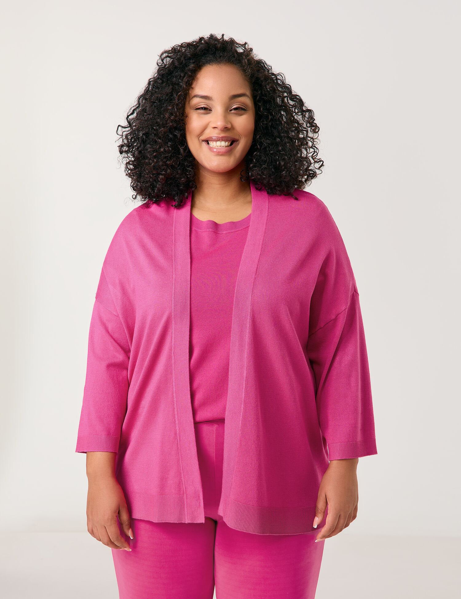 Samoon_Casual Cardigan with Mid-Length Sleeves_932991-29505_3350_07