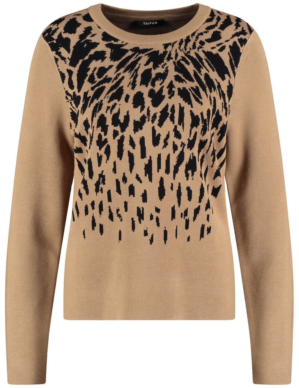 Taifun_Tannin Brown Patterned_Pullover 1/1 Sleeve_939004-77002_7202_01