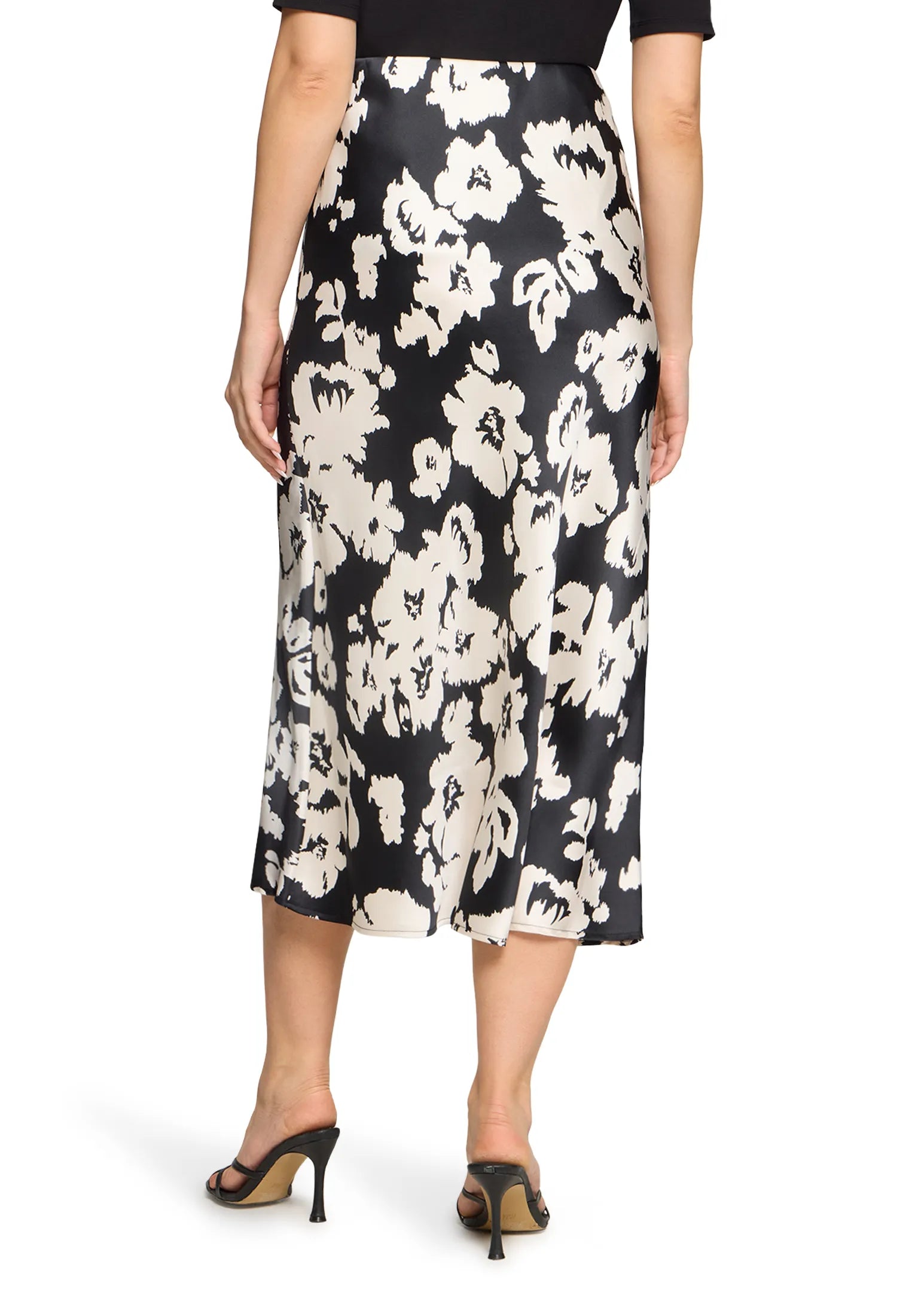 Betty Barclay Black/Cream Women Patterned Satin Skirt SKU: 9455-1741_9812 Image 03