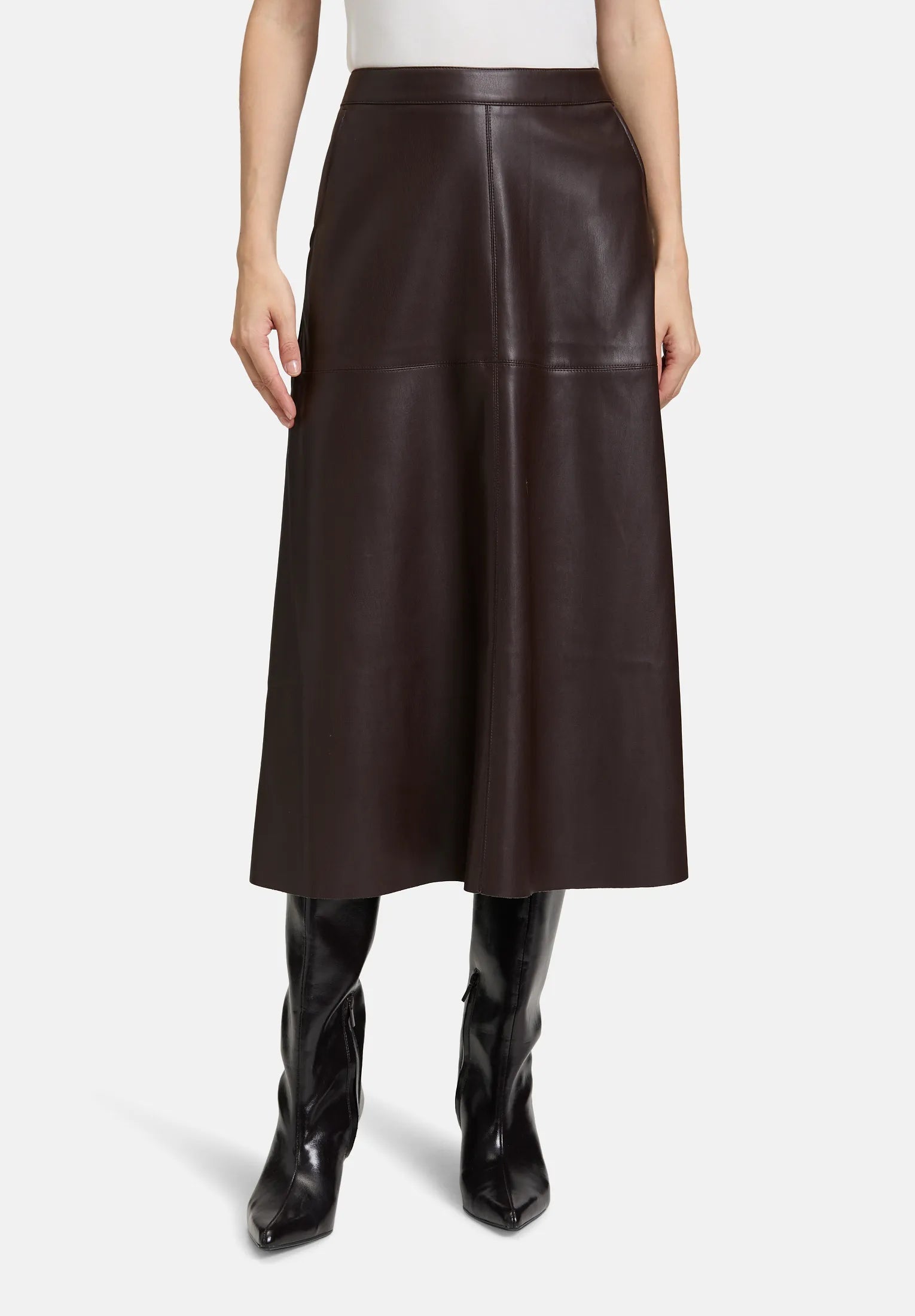 Betty Barclay_Light Maroon_Plain A-Line Skirt_9456-2738_7410_03