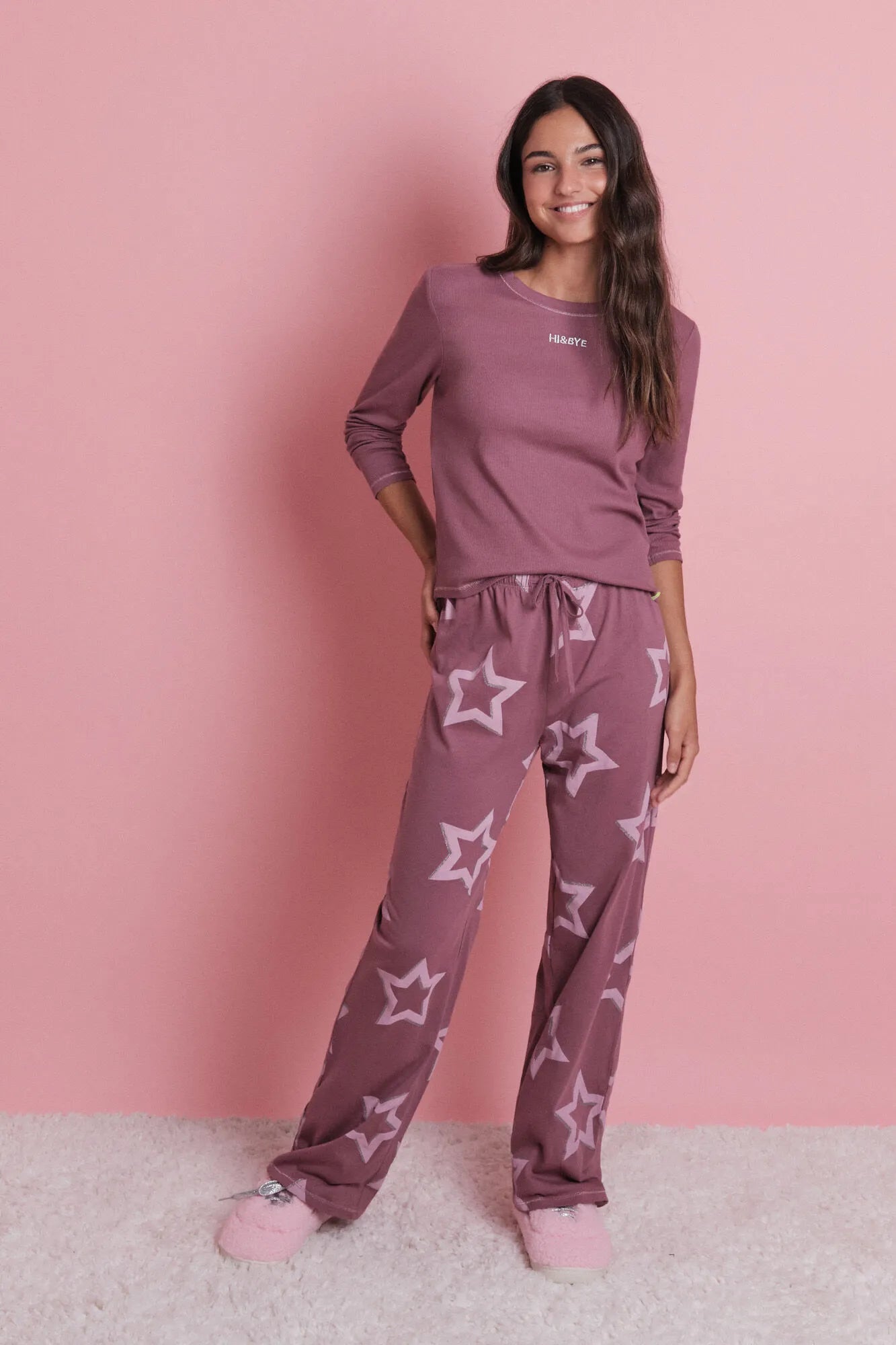 Women Secret_Pink_Long Pyjamas with Stars_9522062_72_01