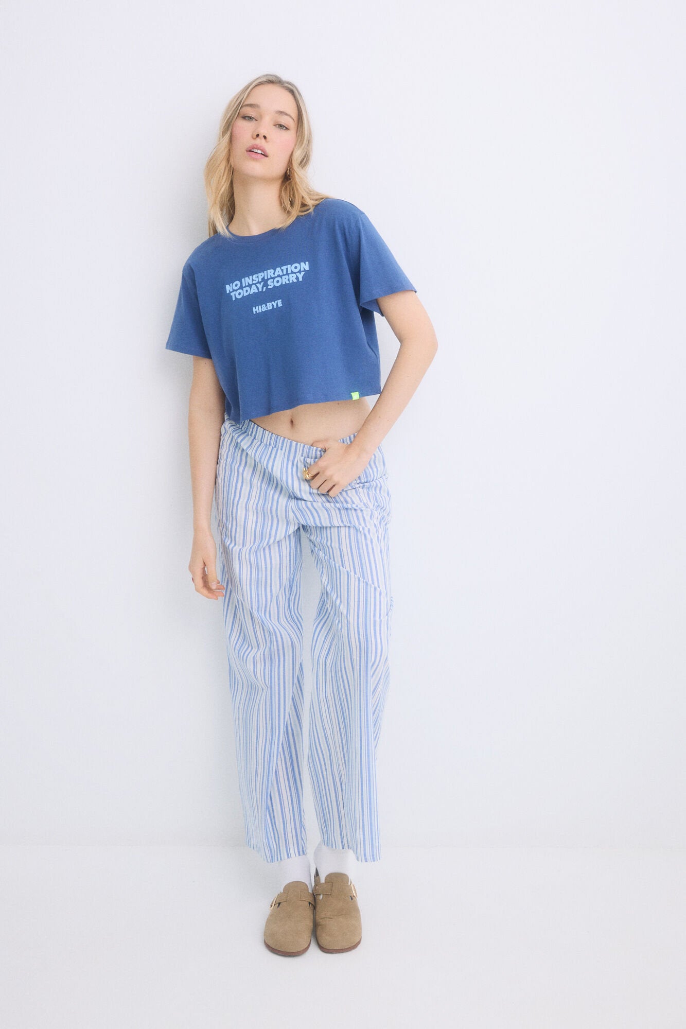 Women Secret_100% Cotton Pajamas with Blue Striped_9529541_17_02