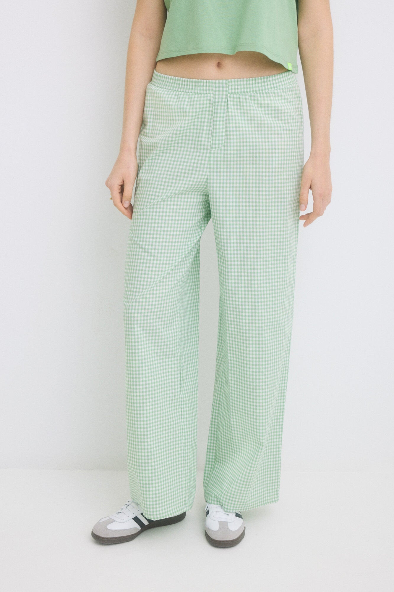 Women Secret_100% Cotton Green Striped Pajamas_9529542_21_05