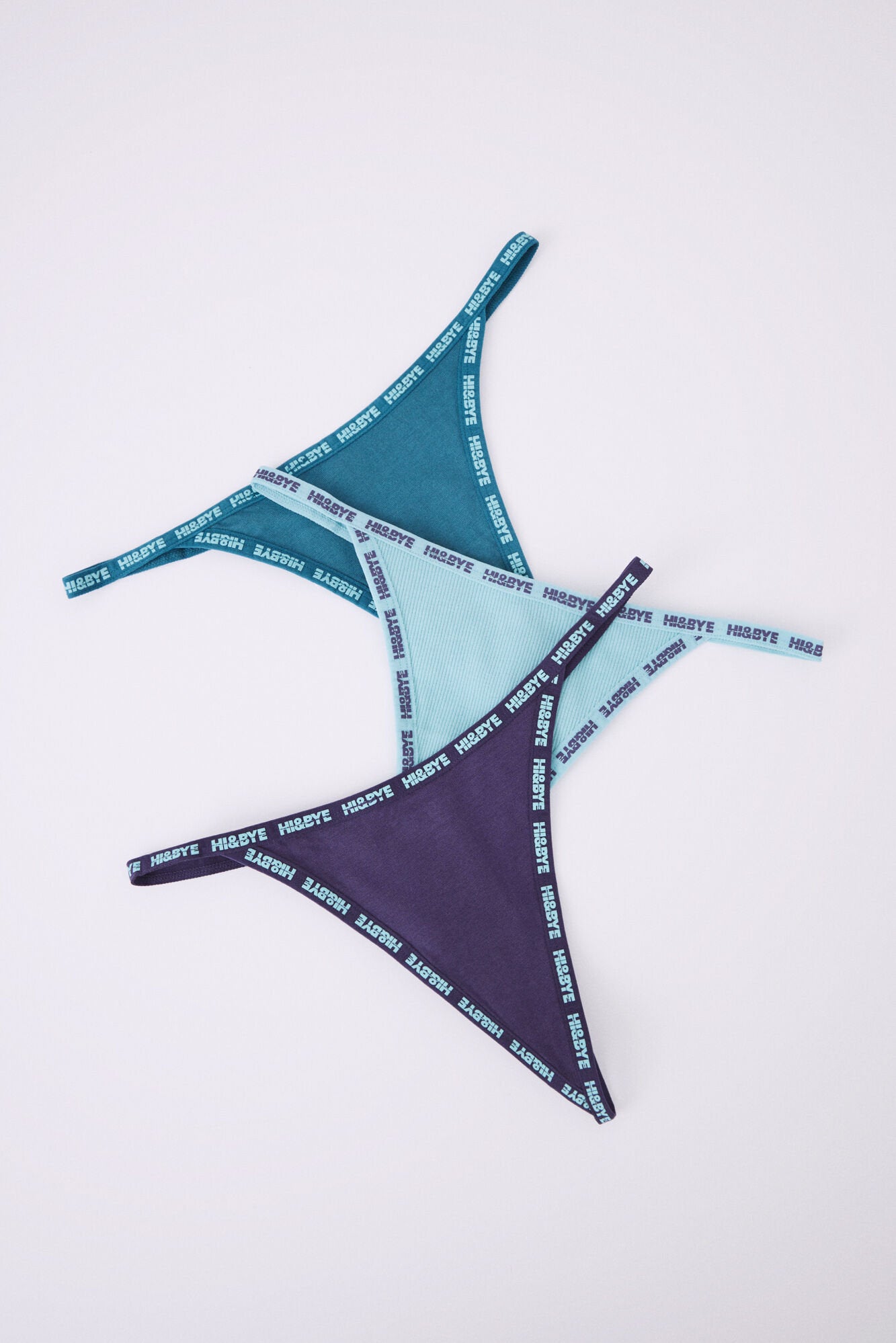 Pack Of 3 Cotton Thongs In Blue, Turquoise & Wine_02