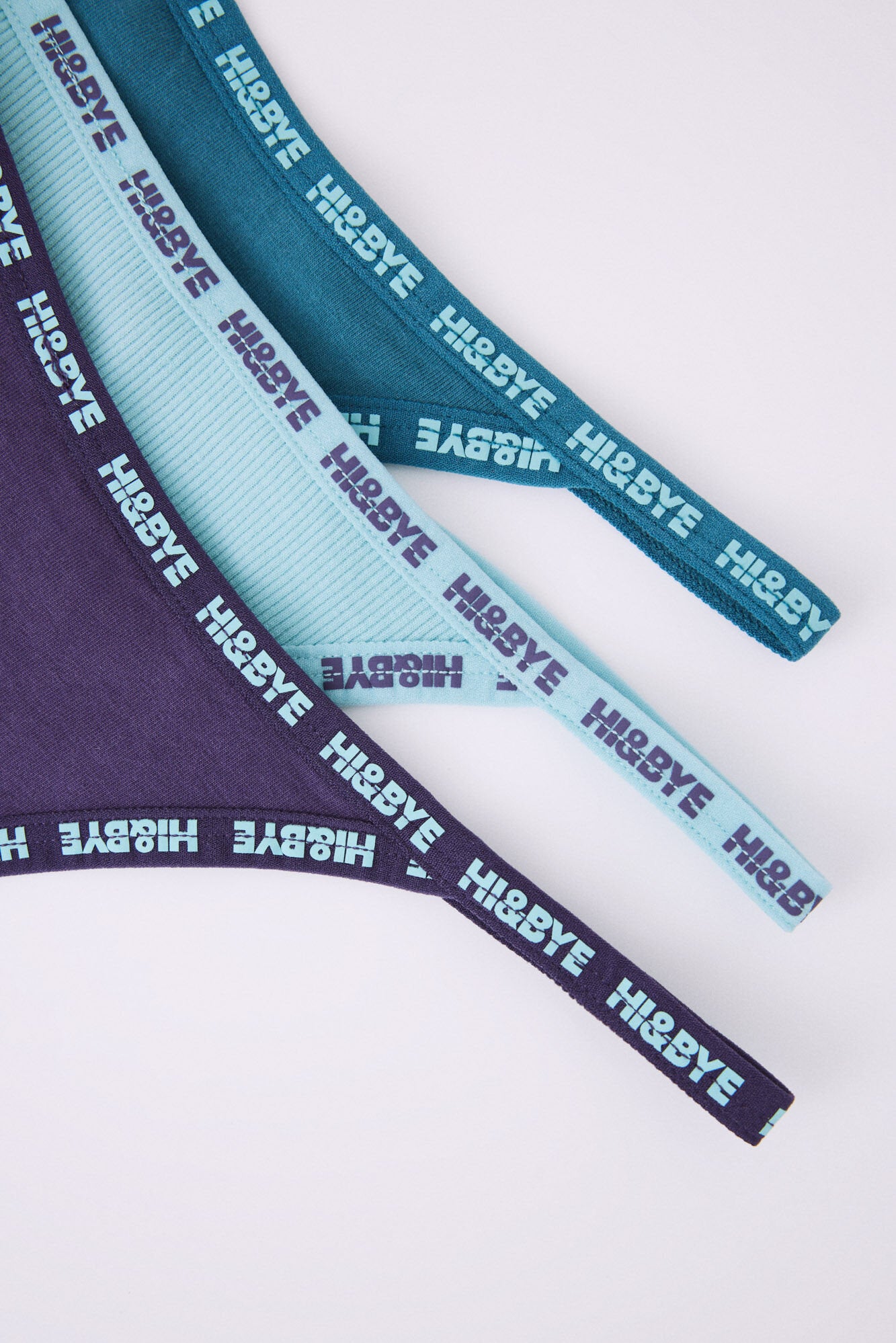 Pack Of 3 Cotton Thongs In Blue, Turquoise & Wine_04