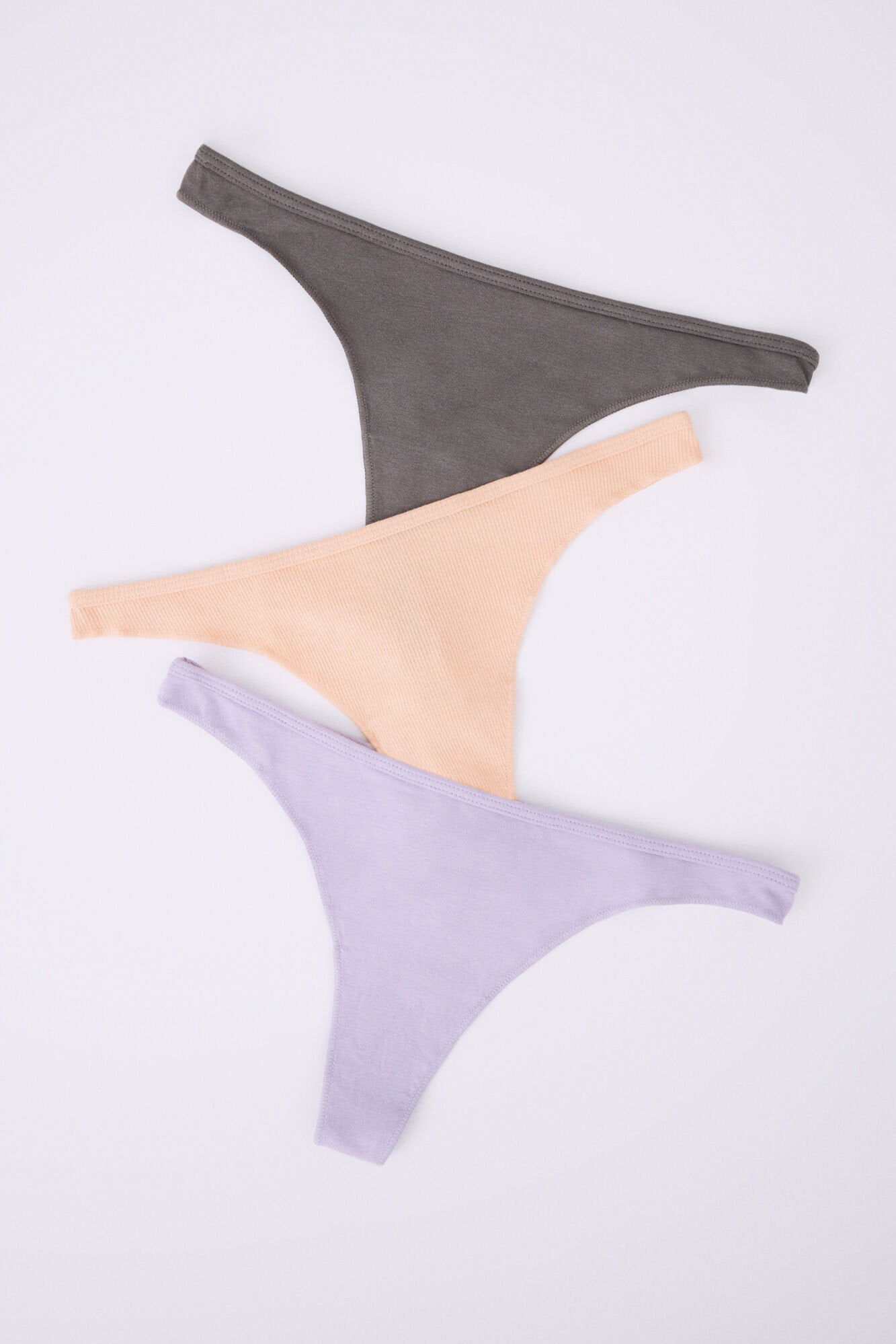 Pack Of 3 Cotton Thongs In Lilac, Yellow & Brown_01
