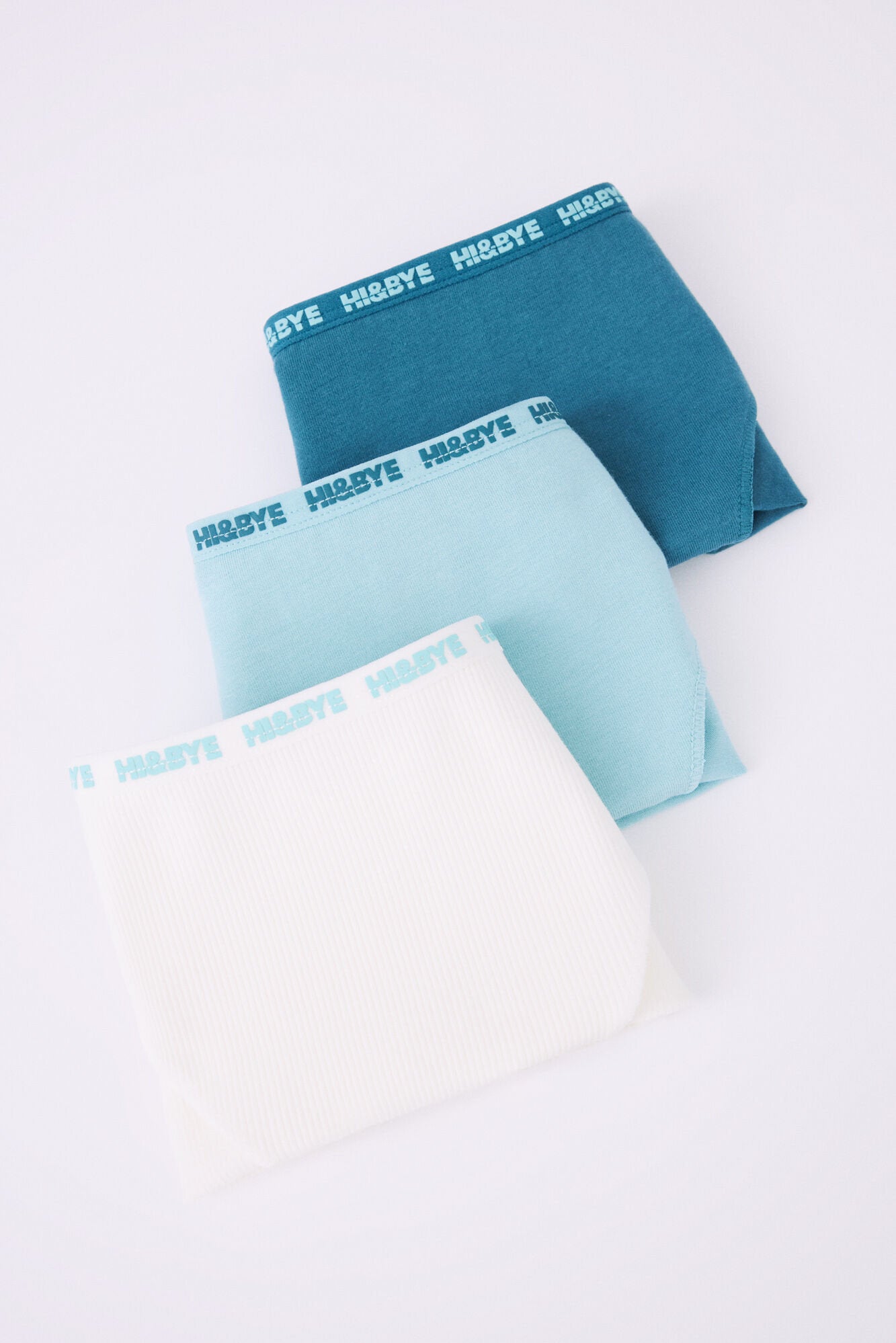 Pack Of 3 Classic Cotton Panties In Turquoise, White & Blue_08