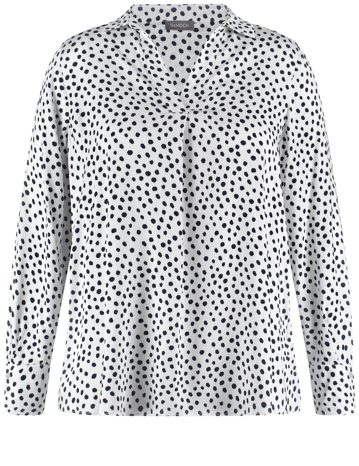 Samoon_Polka Dot Blouse with a V-Neckline_960974-29108_9702_03