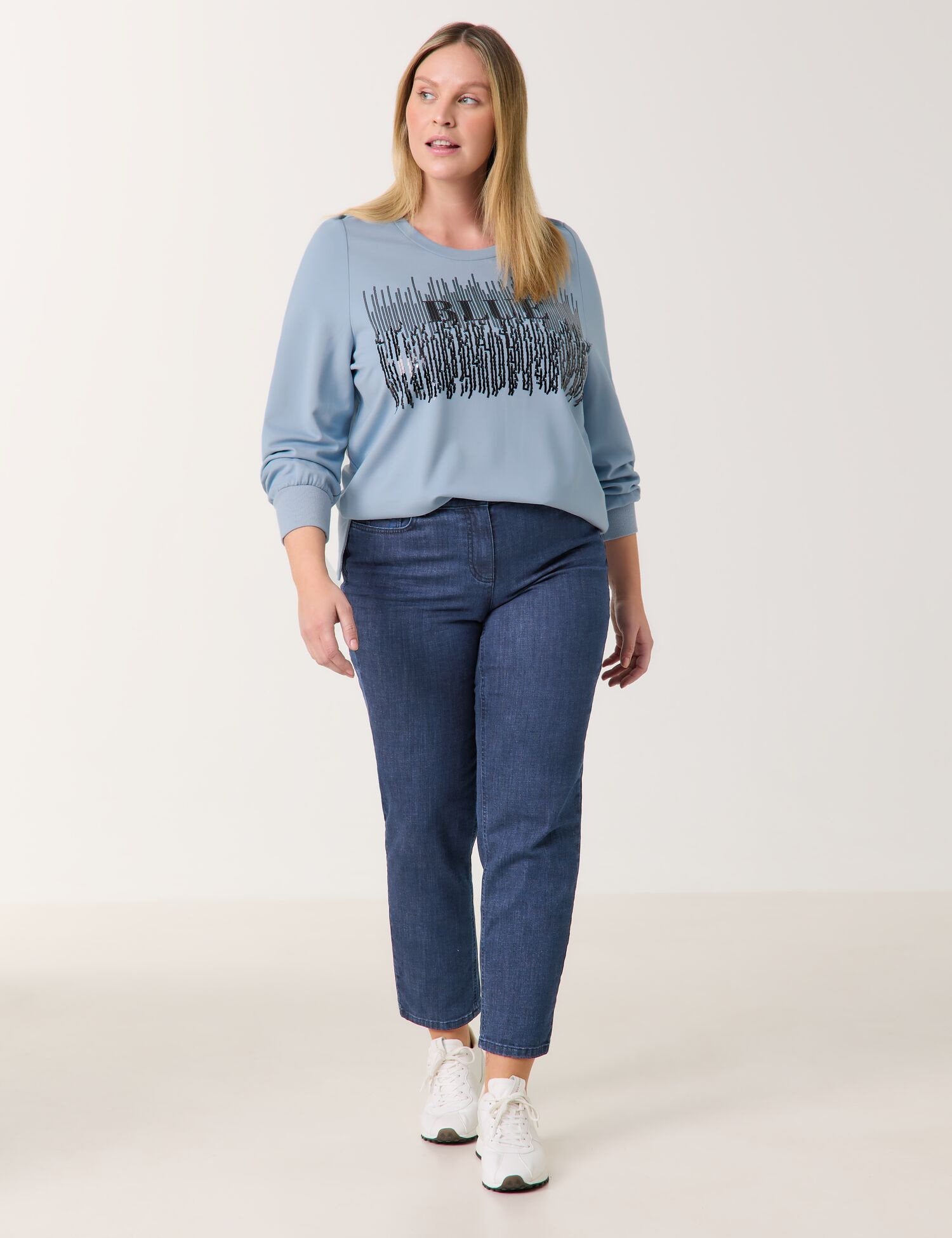 Samoon_Sweatshirt with a Decorative Lettering Print_971965-29409_8950_05