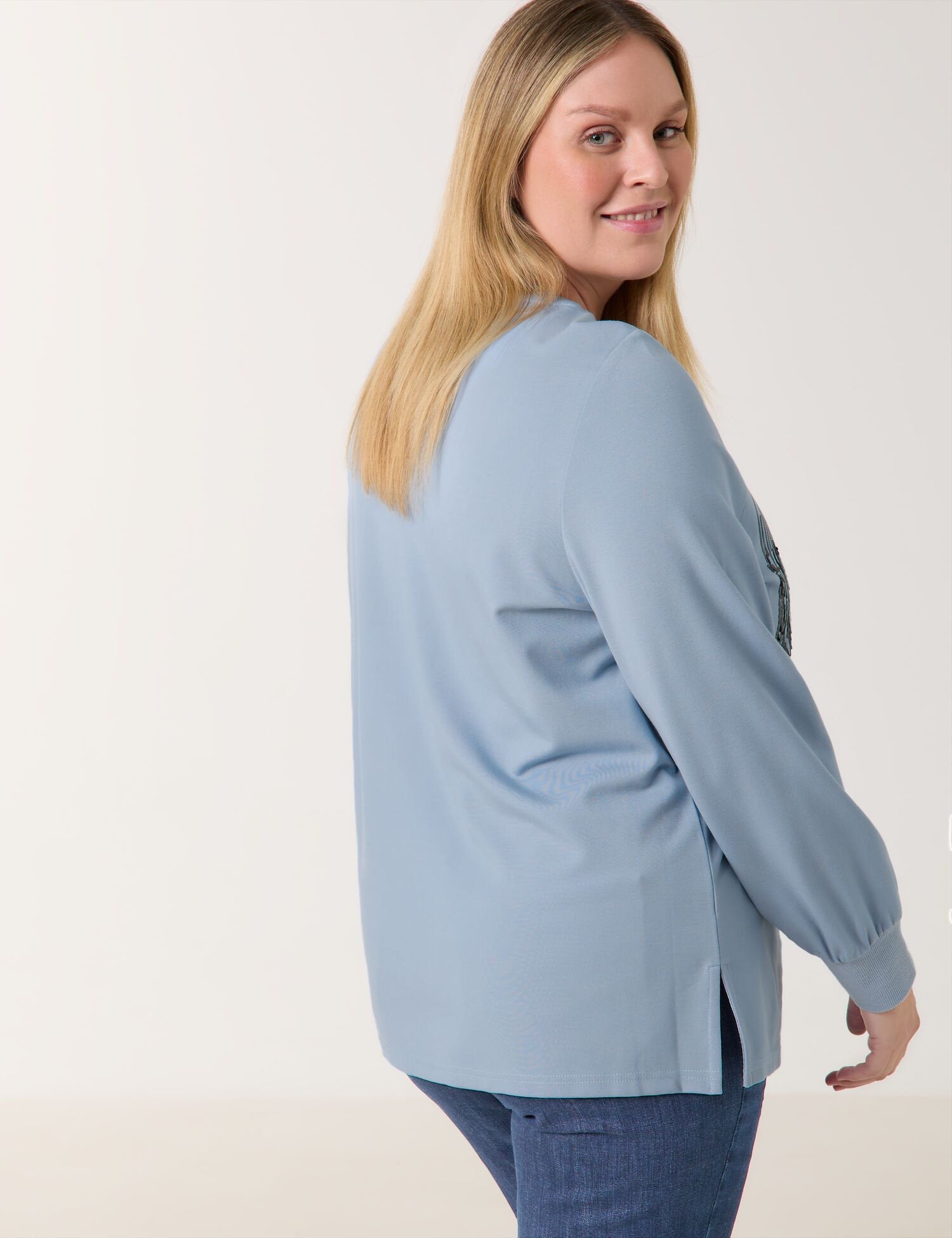 Samoon_Sweatshirt with a Decorative Lettering Print_971965-29409_8950_06