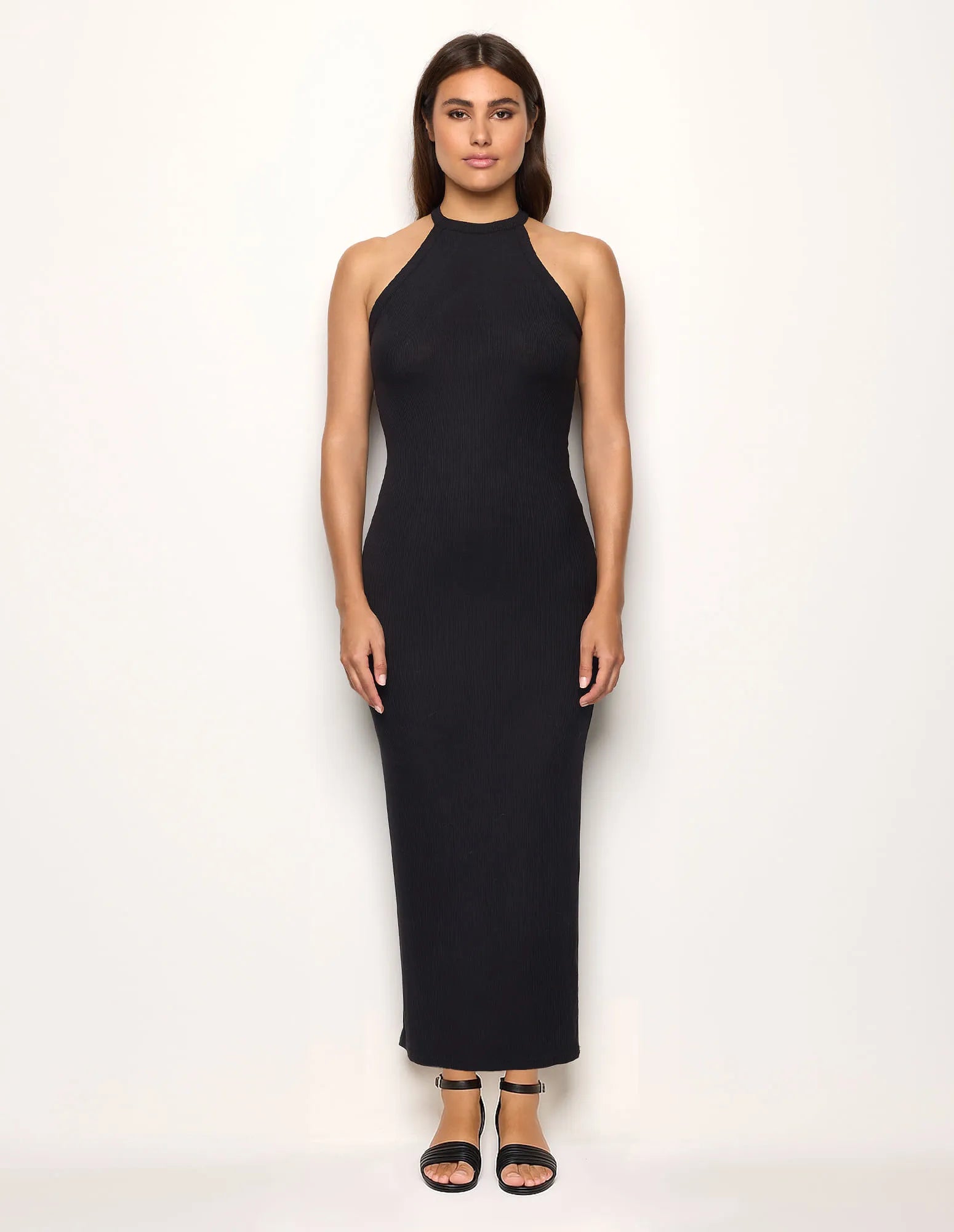 Yamamay_Black_Sleeveless Long Dress Ð Daily Rib_AABD183002_072_02