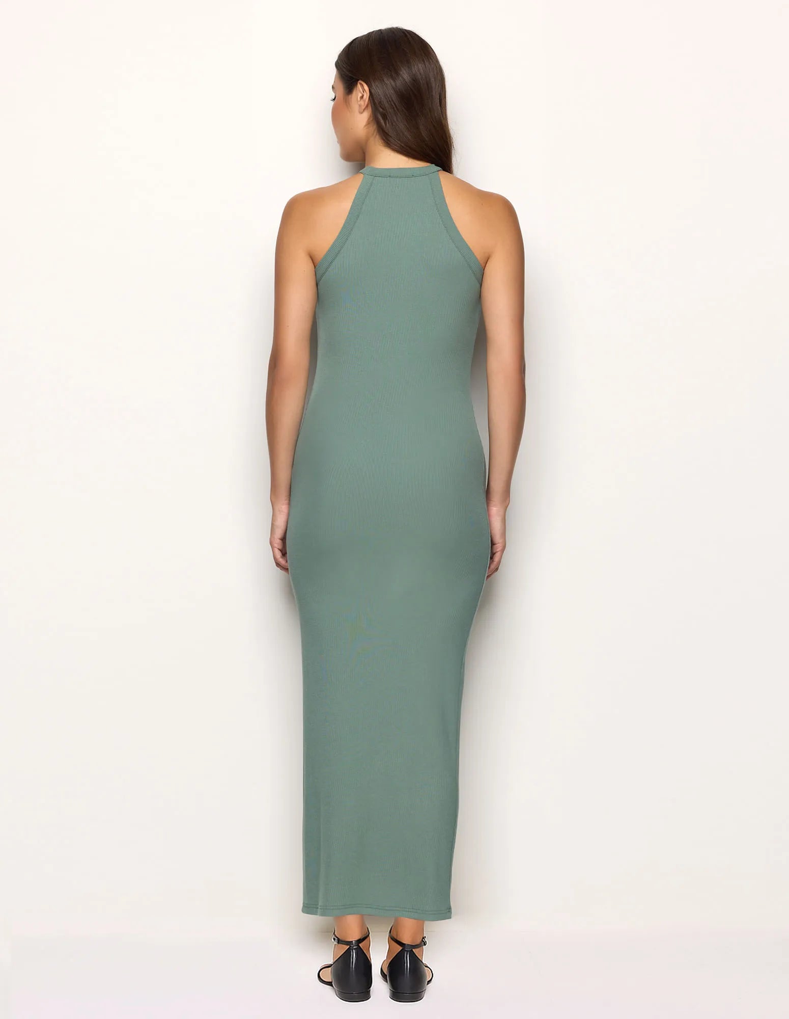 Yamamay_Sage Green_Sleeveless Long Dress Ð Daily Rib_AABD183002_120_03