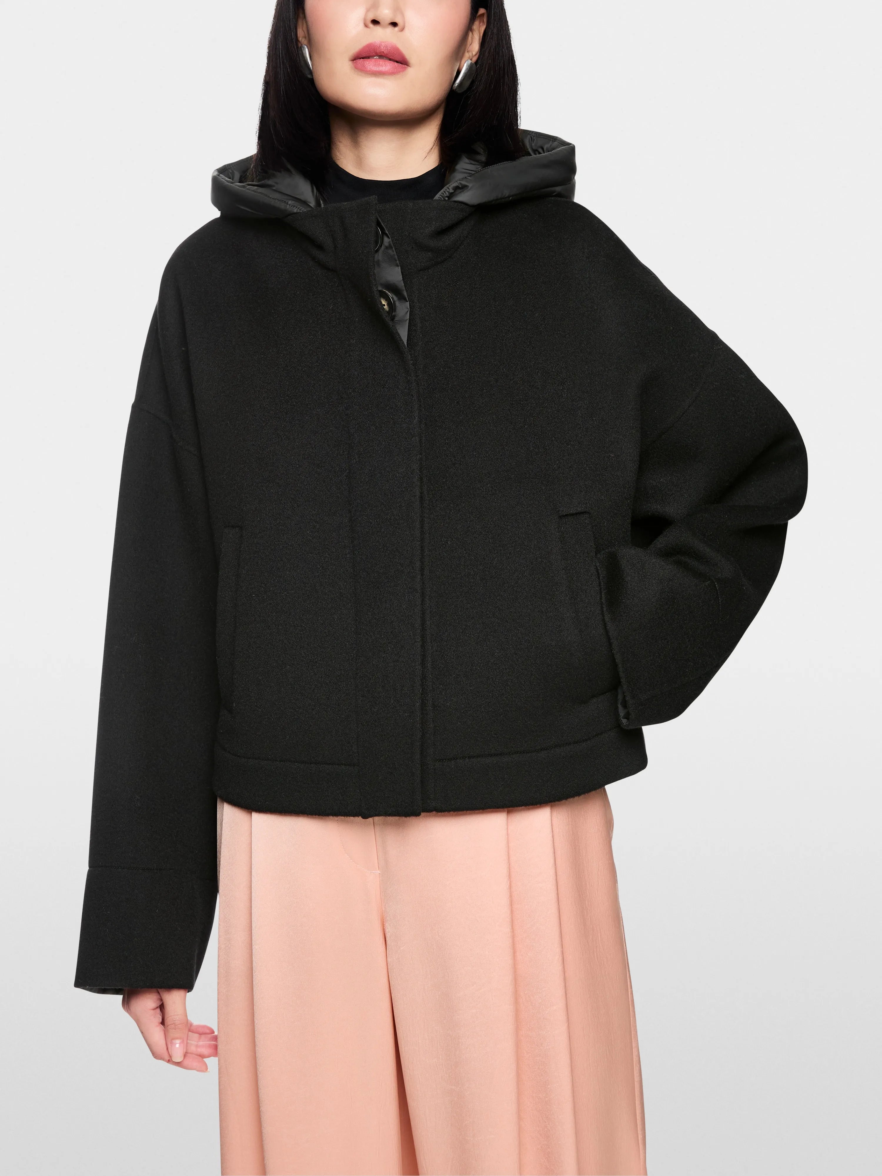 Marc Cain_Black_Wool Jacket with Hood_AC 12.02 W33_900_06