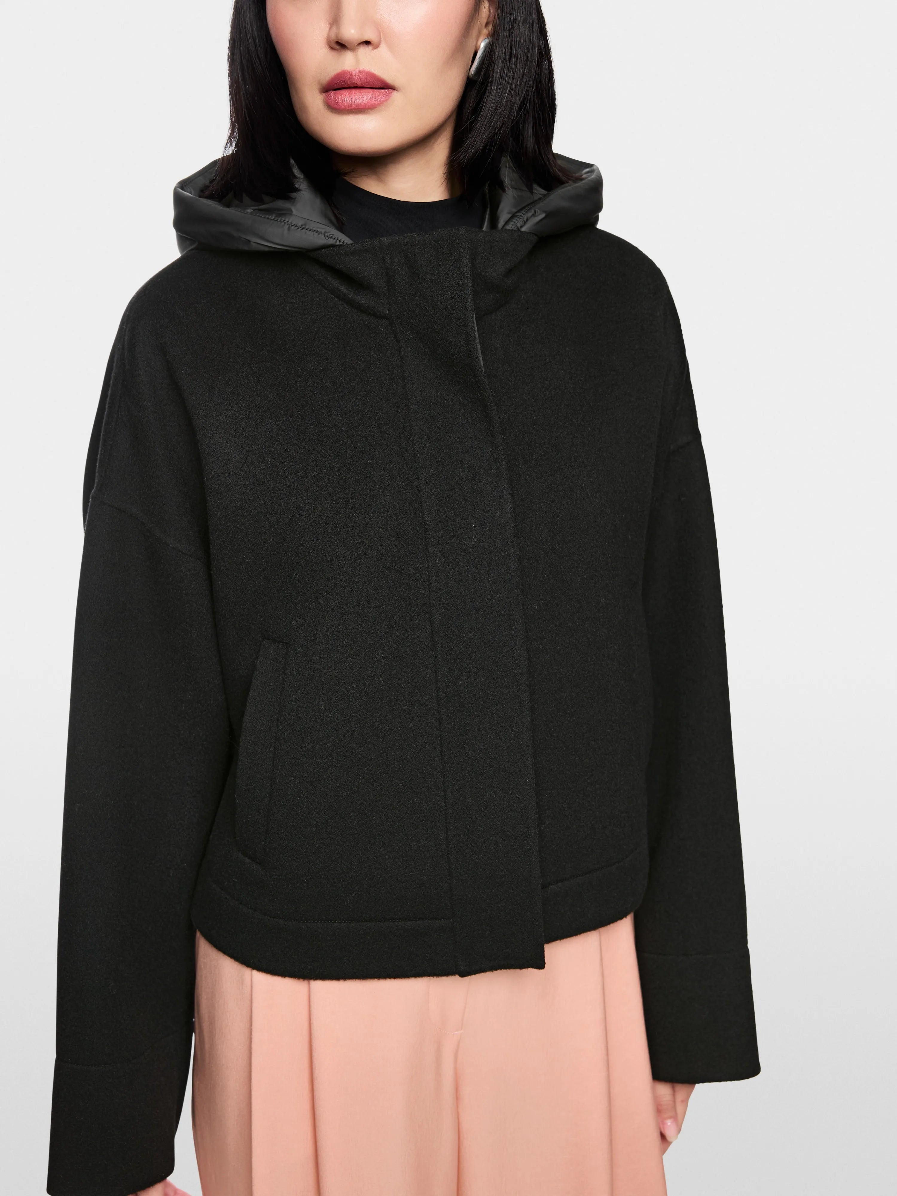 Marc Cain_Black_Wool Jacket with Hood_AC 12.02 W33_900_07