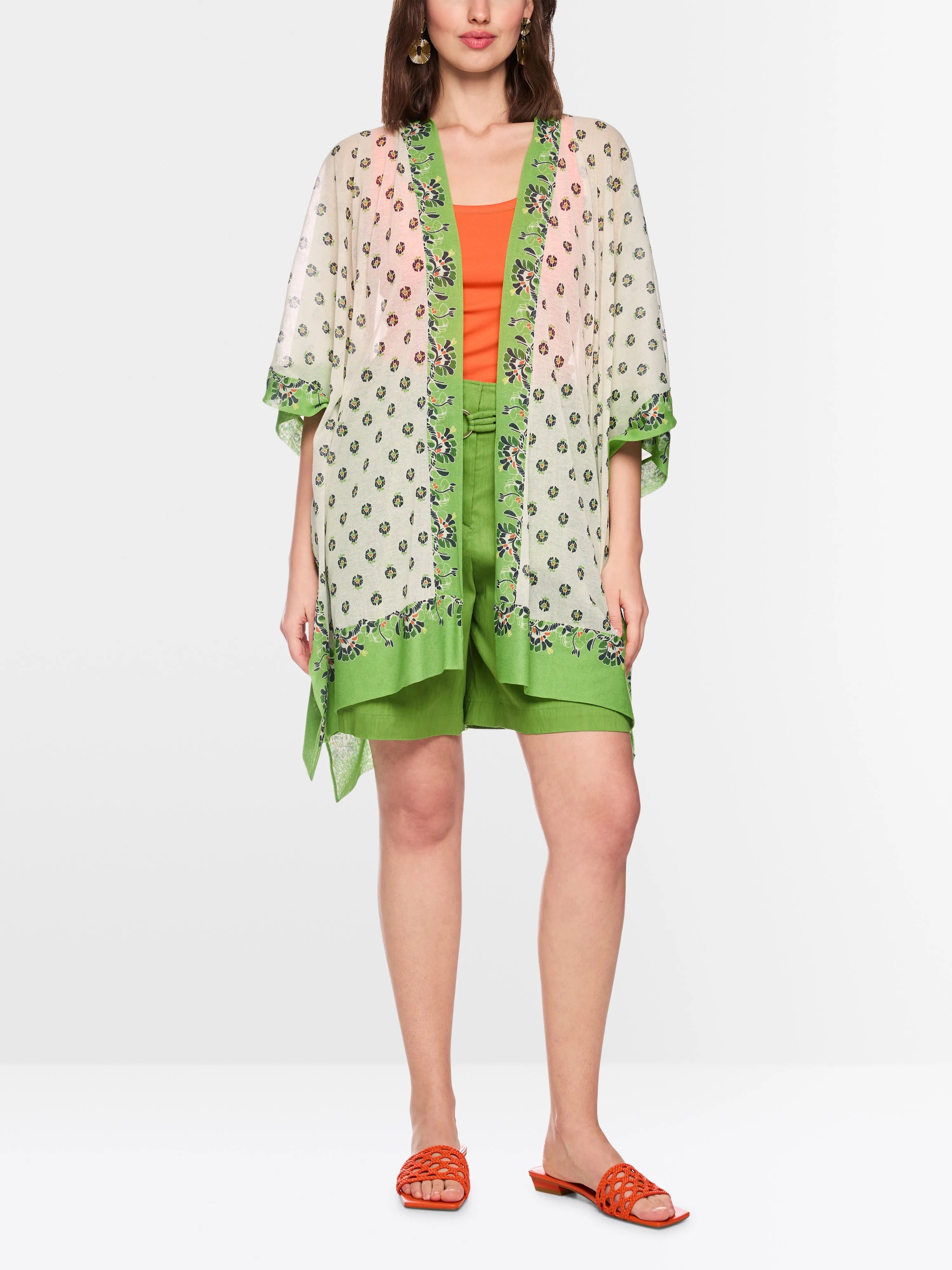Marc Cain Bright Ecru Women ÔKnitted in GermanyÕ Printed Cape SKU: AC 14.01 M31_112 Image 01
