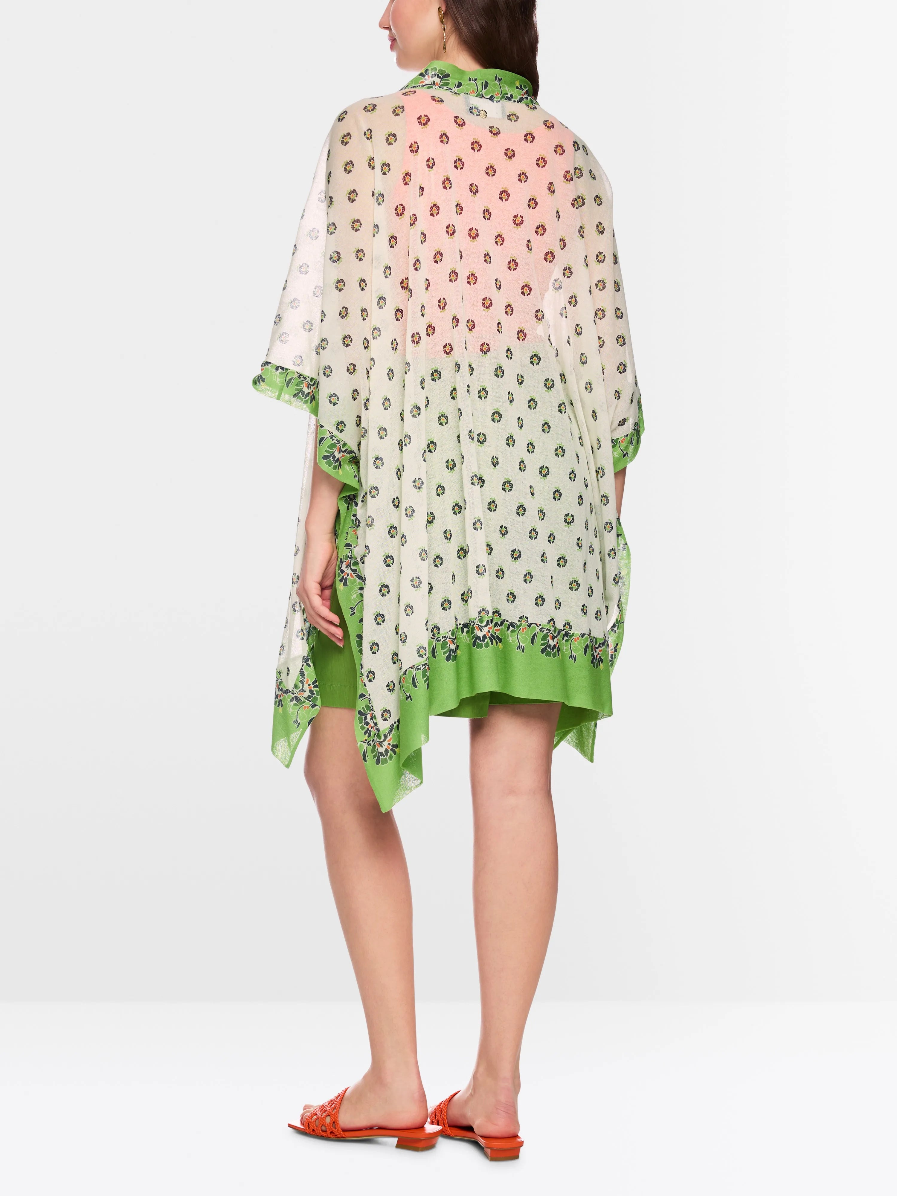 Marc Cain Bright Ecru Women ÔKnitted in GermanyÕ Printed Cape SKU: AC 14.01 M31_112 Image 02