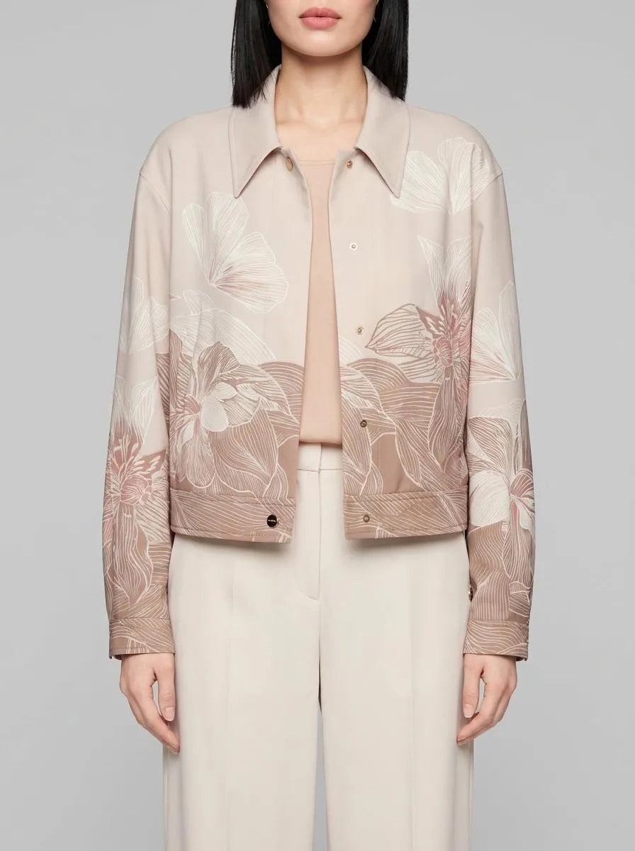 Marc Cain_Warm Taupe New_Jacket with Print and Shirt Collar_AC 31.07 W16_619_00