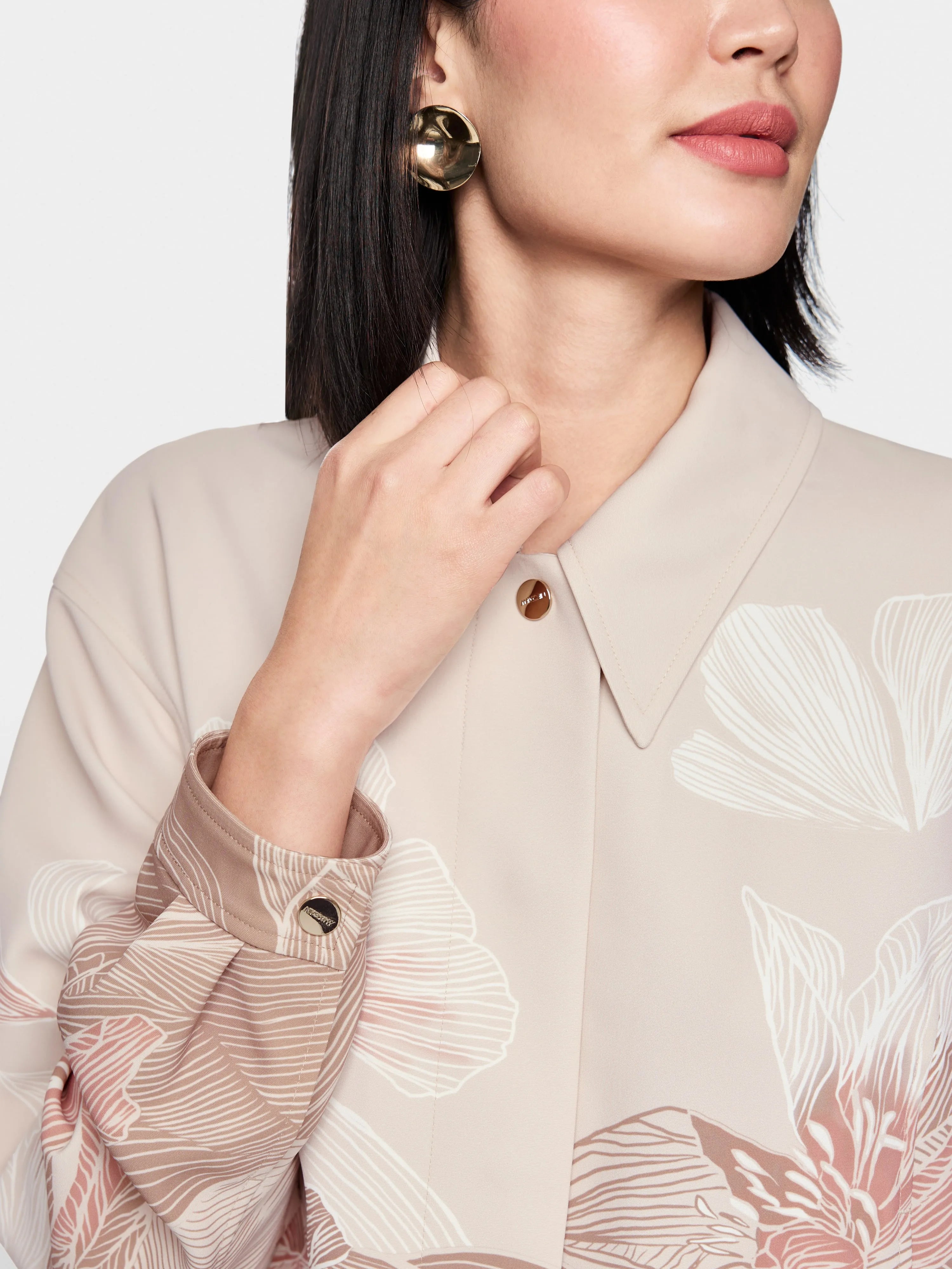 Marc Cain_Warm Taupe New_Jacket with Print and Shirt Collar_AC 31.07 W16_619_03