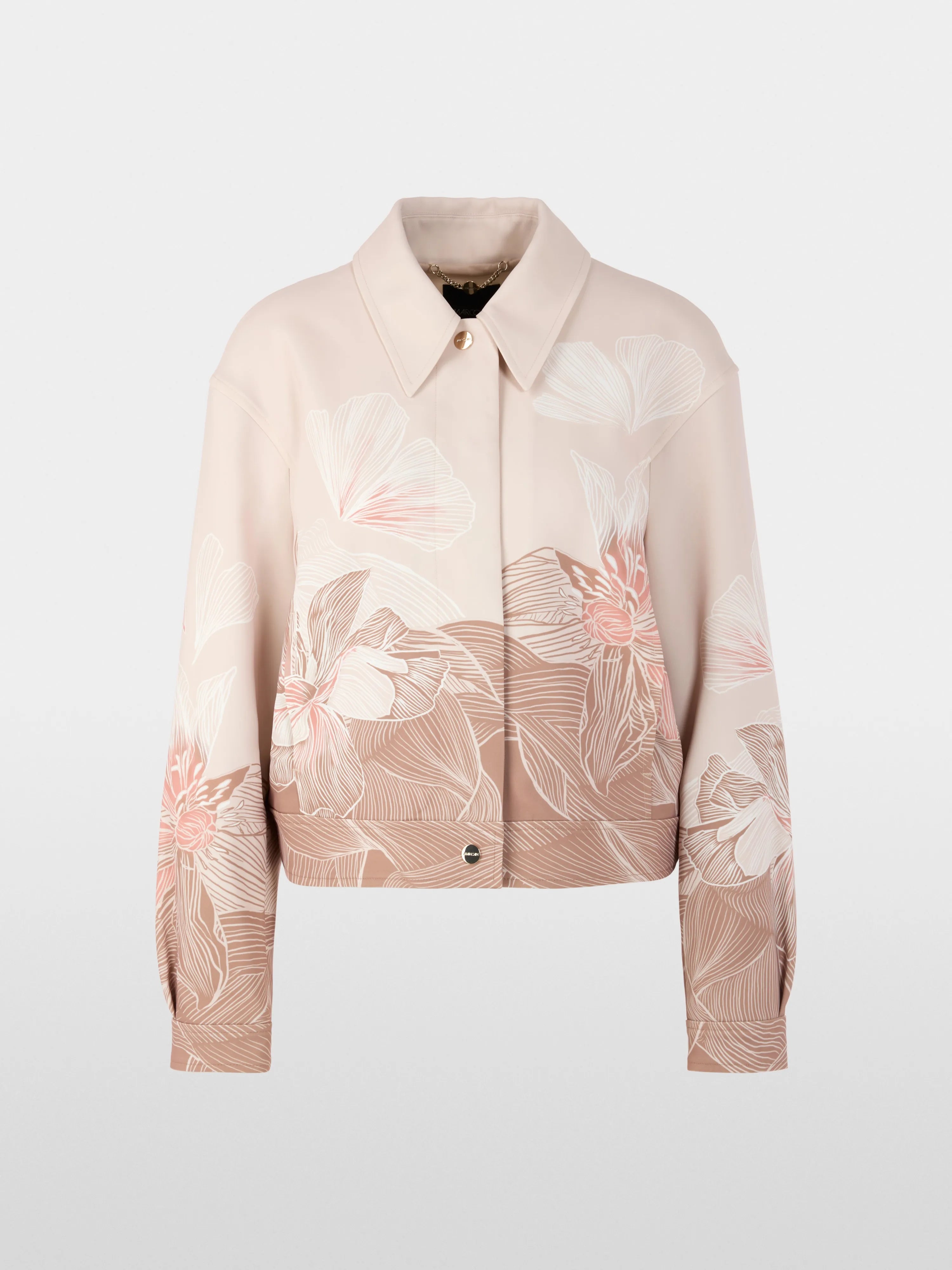 Marc Cain_Warm Taupe New_Jacket with Print and Shirt Collar_AC 31.07 W16_619_07