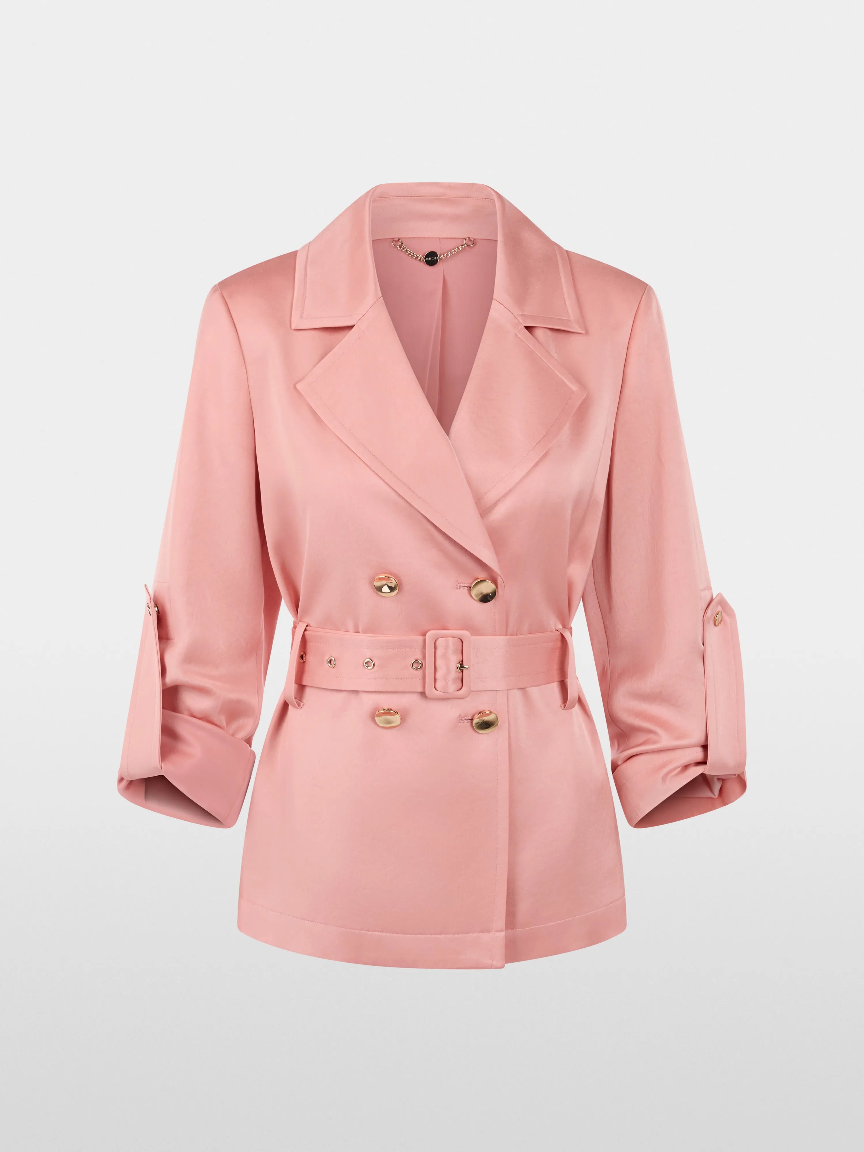 Marc Cain_Peach Beige_Satin Blazer Jacket with Belt_AC 31.10 W46_217_07