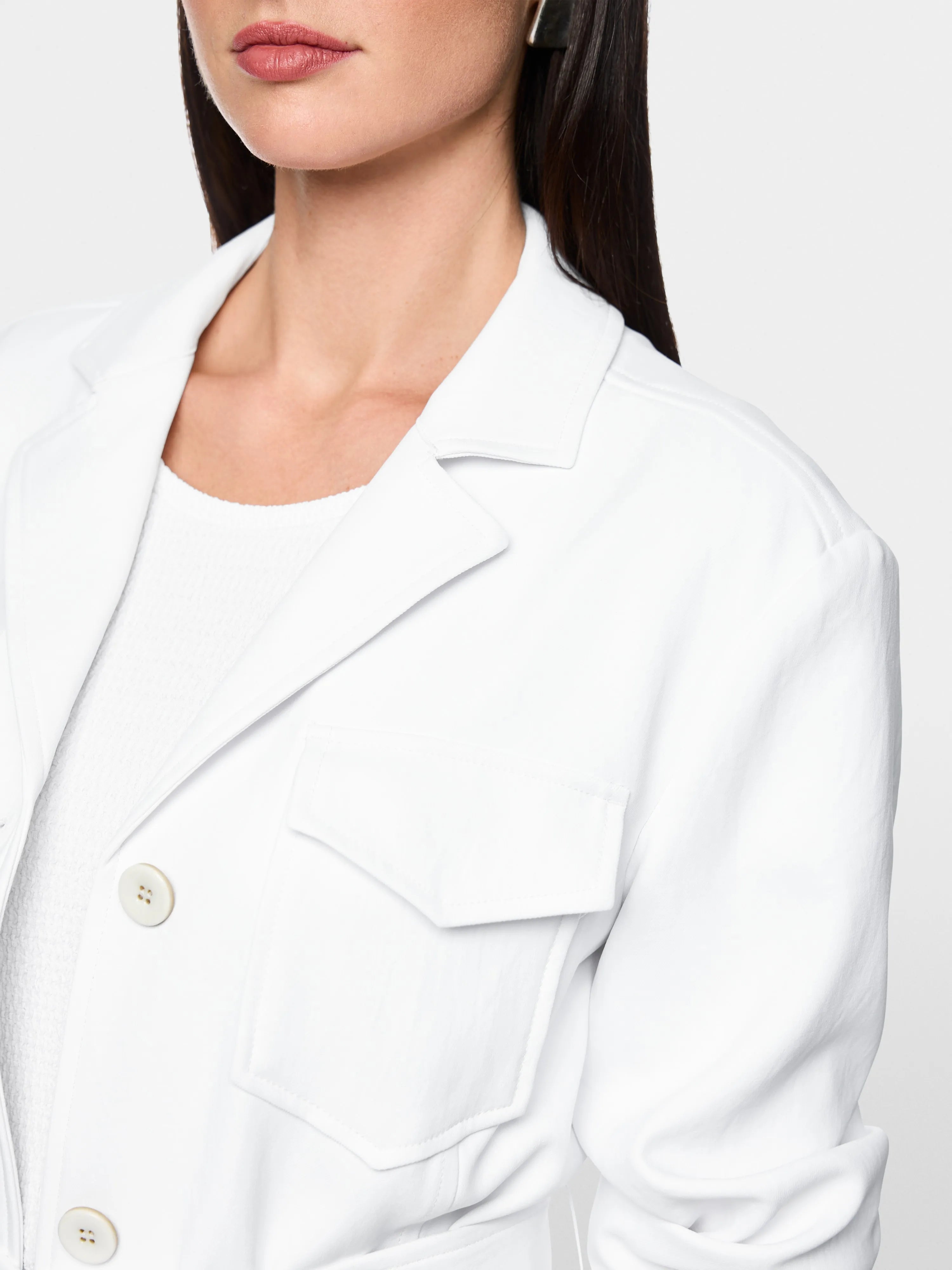 Marc Cain White Women Caban Jacket with Belt SKU: AC 31.19 W03_100 Image 03