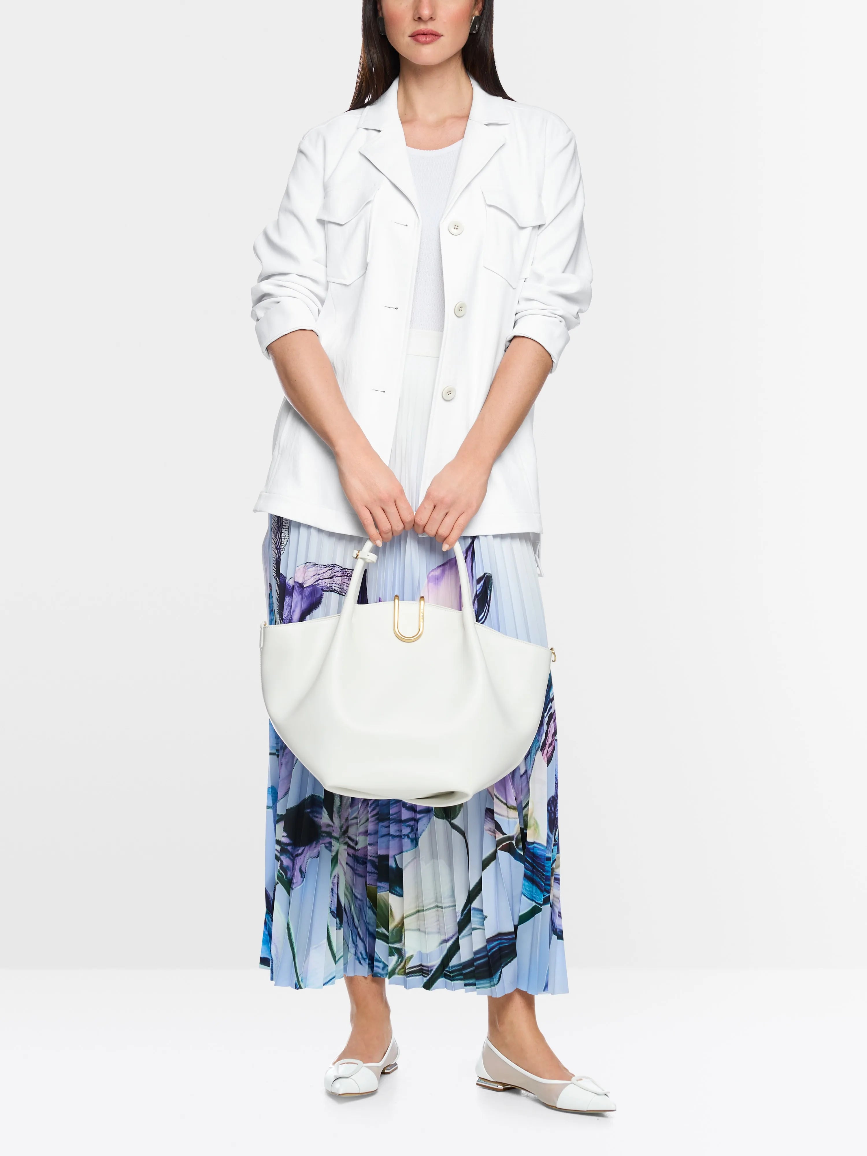 Marc Cain White Women Caban Jacket with Belt SKU: AC 31.19 W03_100 Image 05