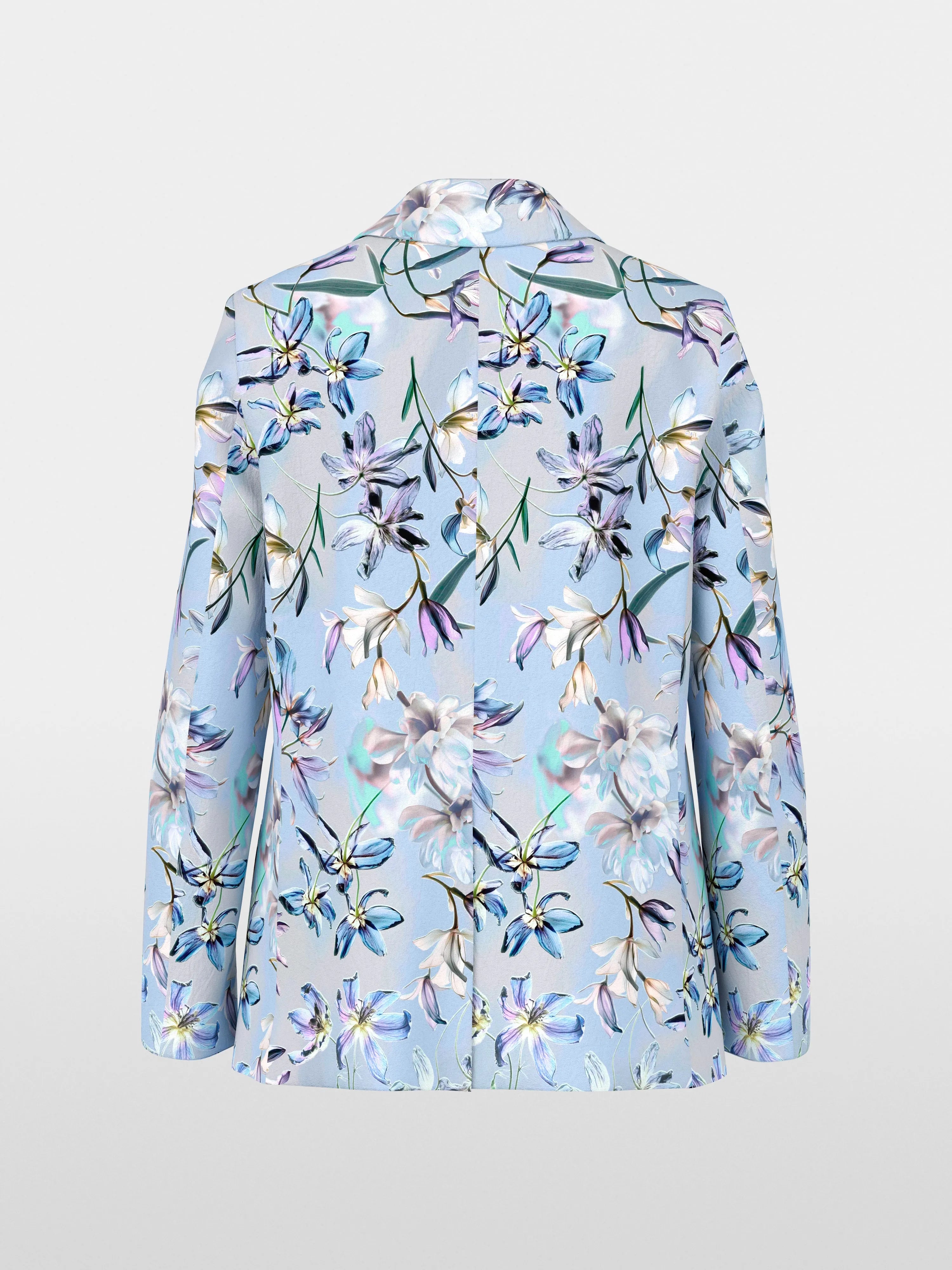 Marc Cain Magical Blue Women Single-Breasted Blazer with Floral Pattern SKU: AC 34.28 W37_319 Image 07