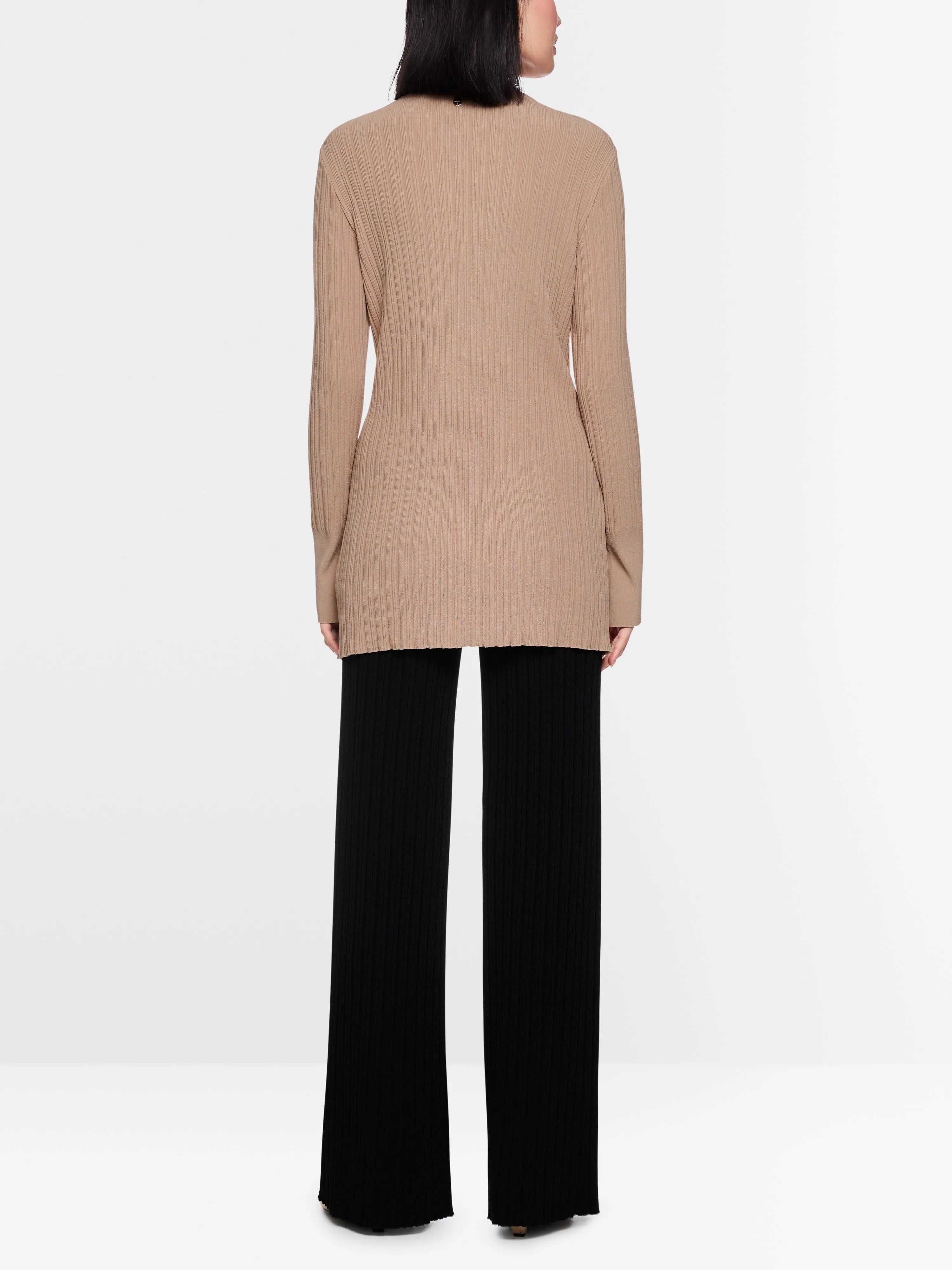 Marc Cain_Warm Taupe New_ÔRethink TogetherÕ Ribbed Cardigan_AC 39.06 M43_619_02