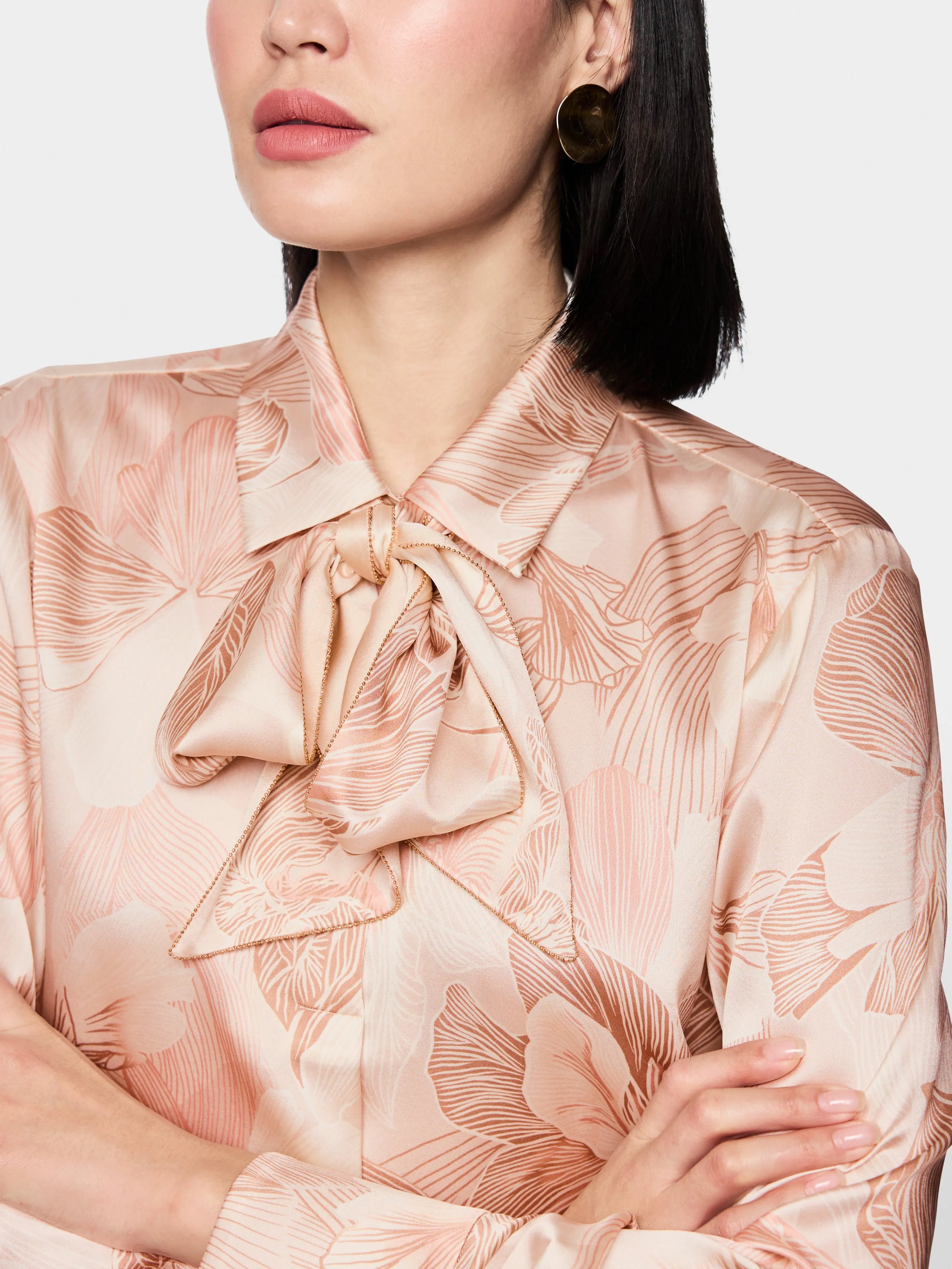 Marc Cain_Peach Beige_Silk Blend Bow Blouse_AC 51.12 W09_217_03