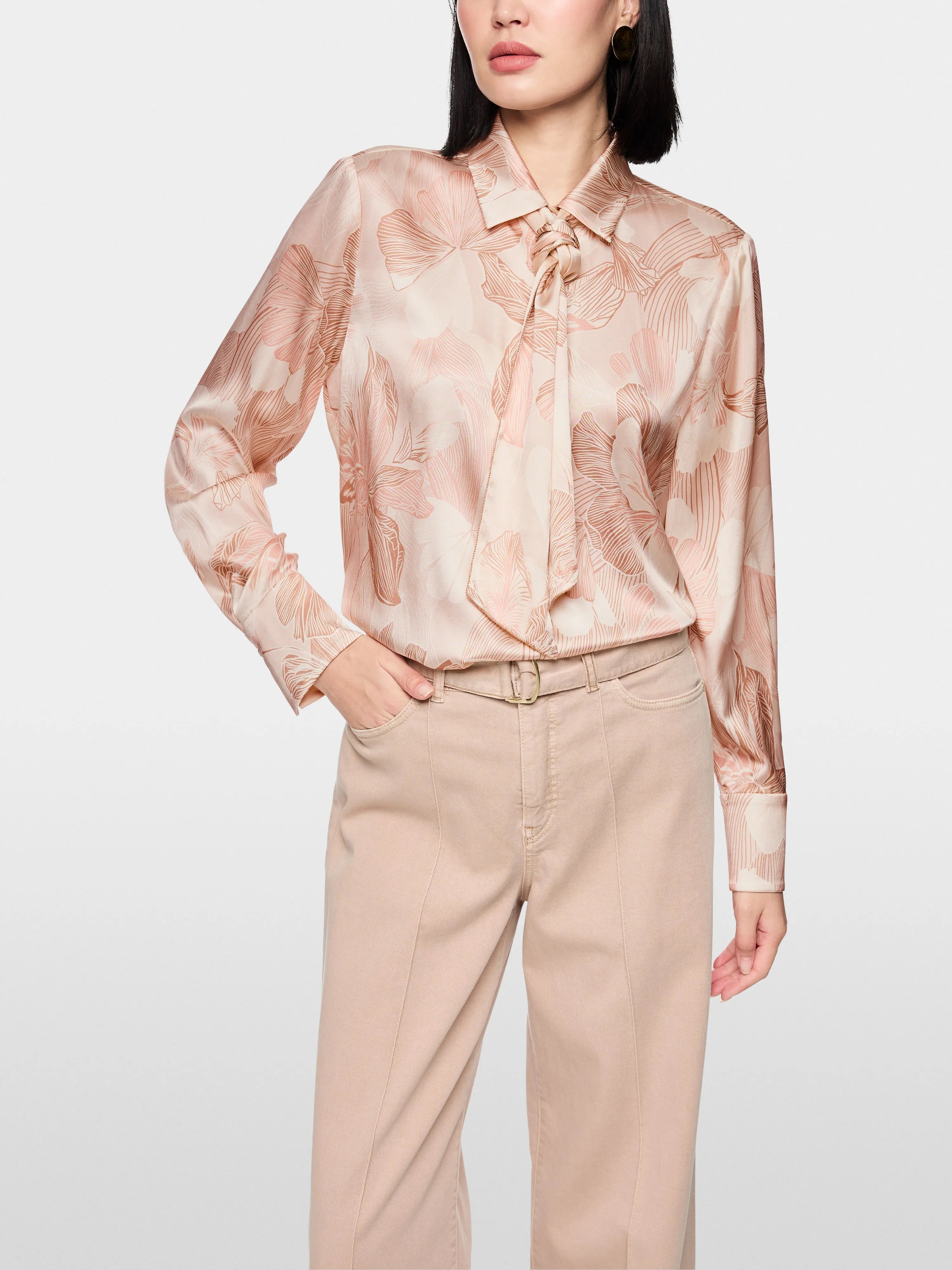Marc Cain_Peach Beige_Silk Blend Bow Blouse_AC 51.12 W09_217_05