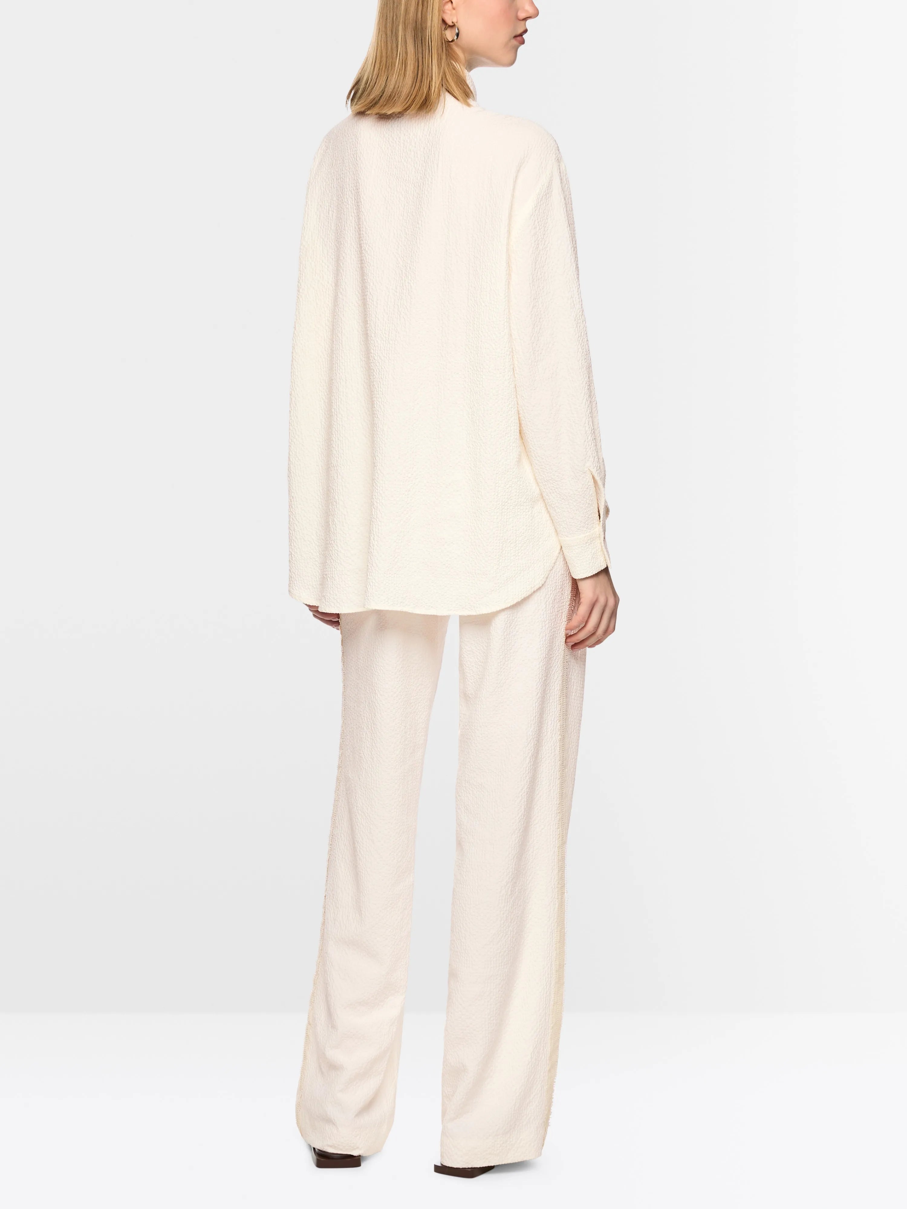 Marc Cain Bright Ecru Women Blouse with Textured Pattern SKU: AC 51.30 W63_112 Image 02