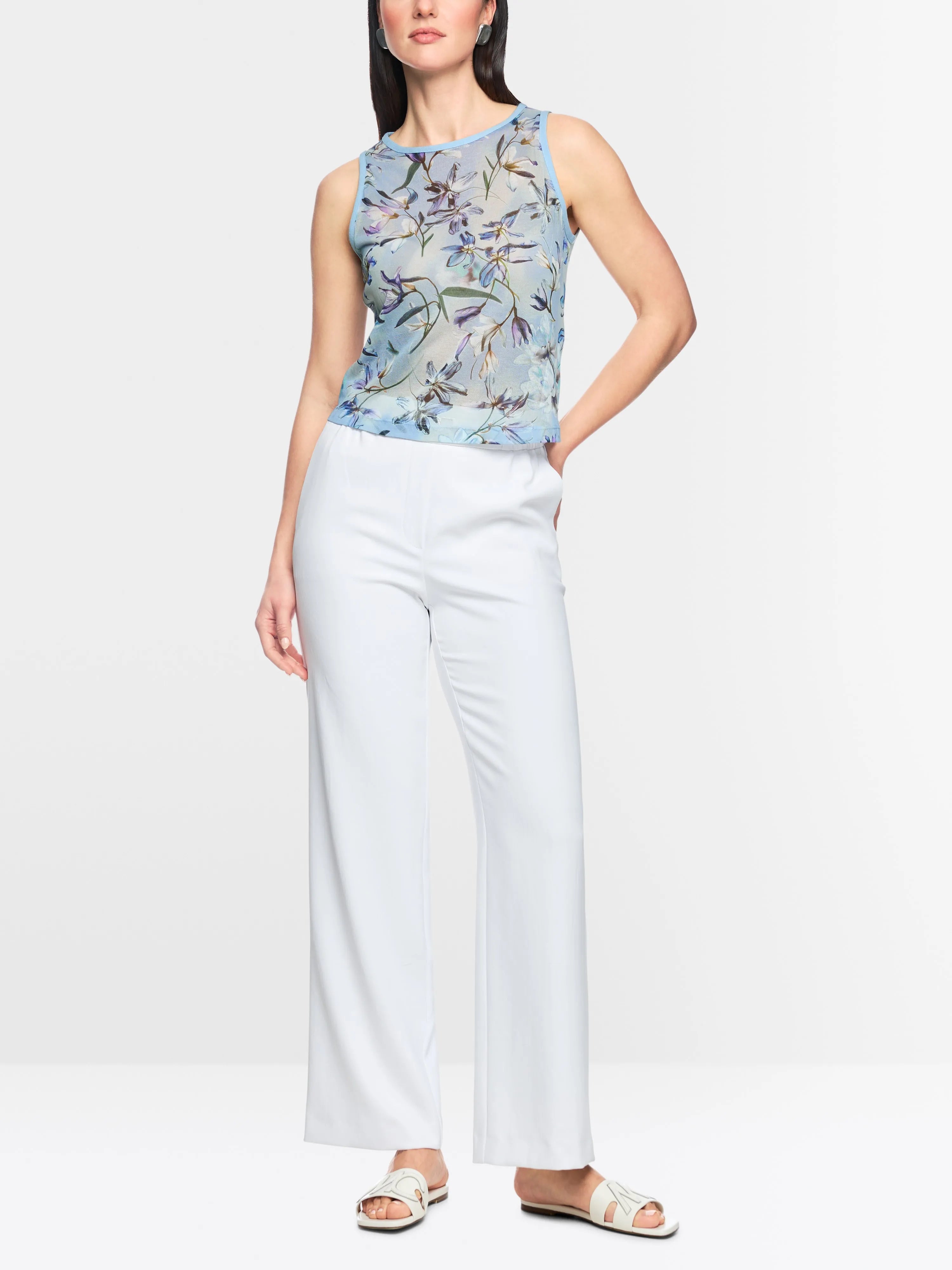 Marc Cain Magical Blue Women ÔKnitted in GermanyÕ Floral Print Top SKU: AC 61.18 M35_319 Image 01