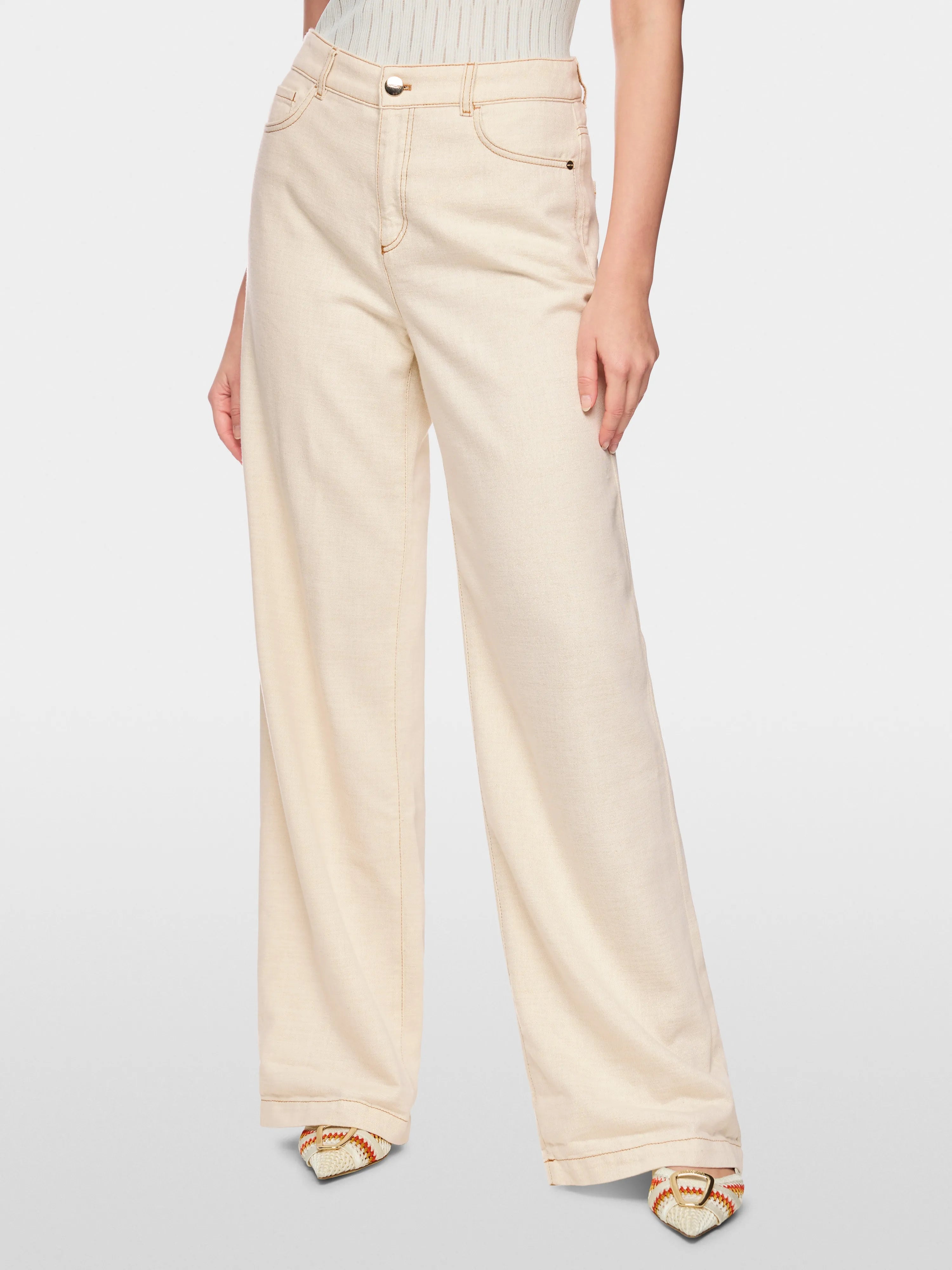 Marc Cain Bright Ecru Women Warri High Waist Jeans SKU: AC 82.24 D23_112 Image 06