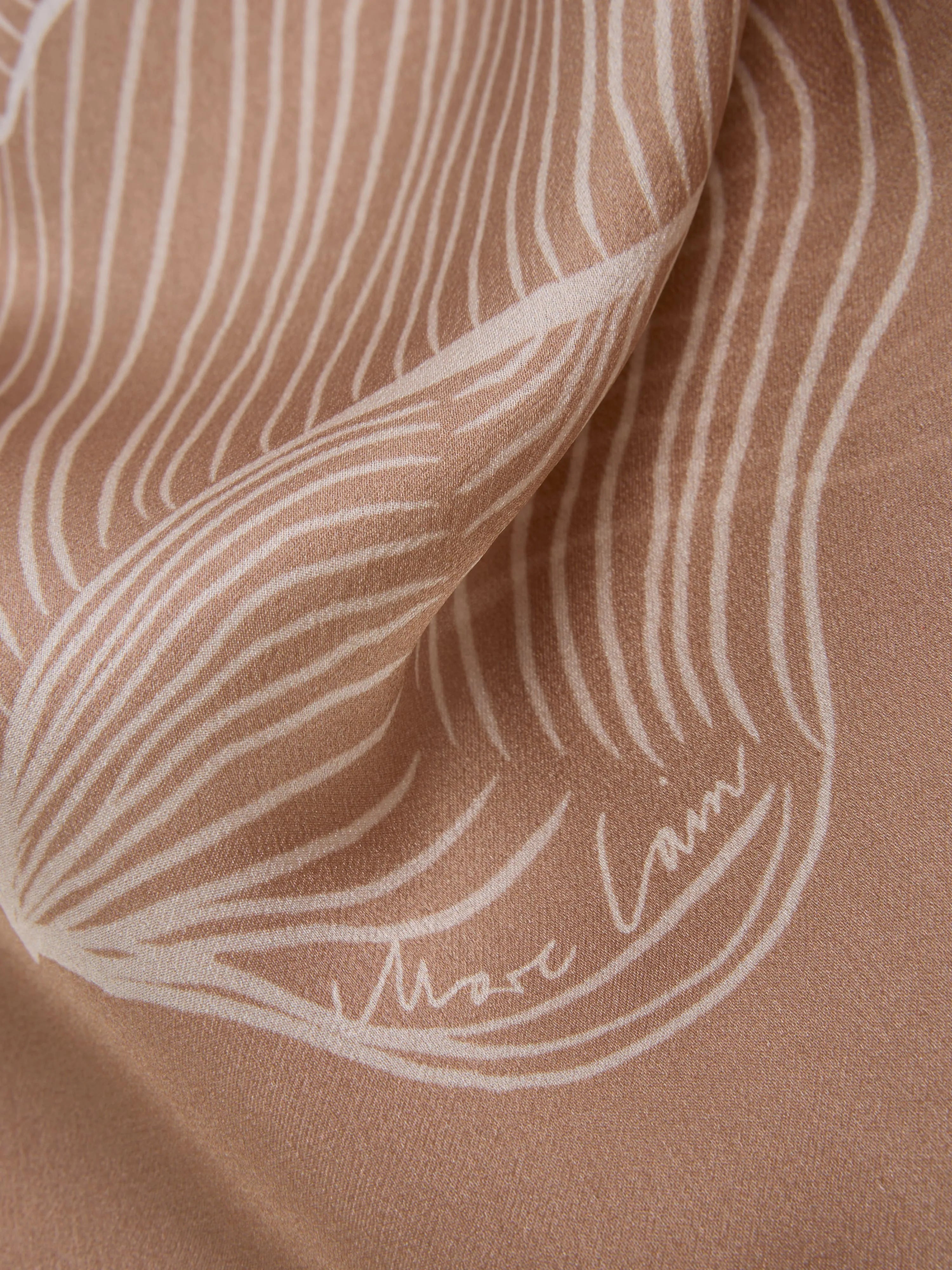 Marc Cain_Warm Taupe New_Silk Scarf with Subtle Floral Print_AC B4.15 Z13_619_02