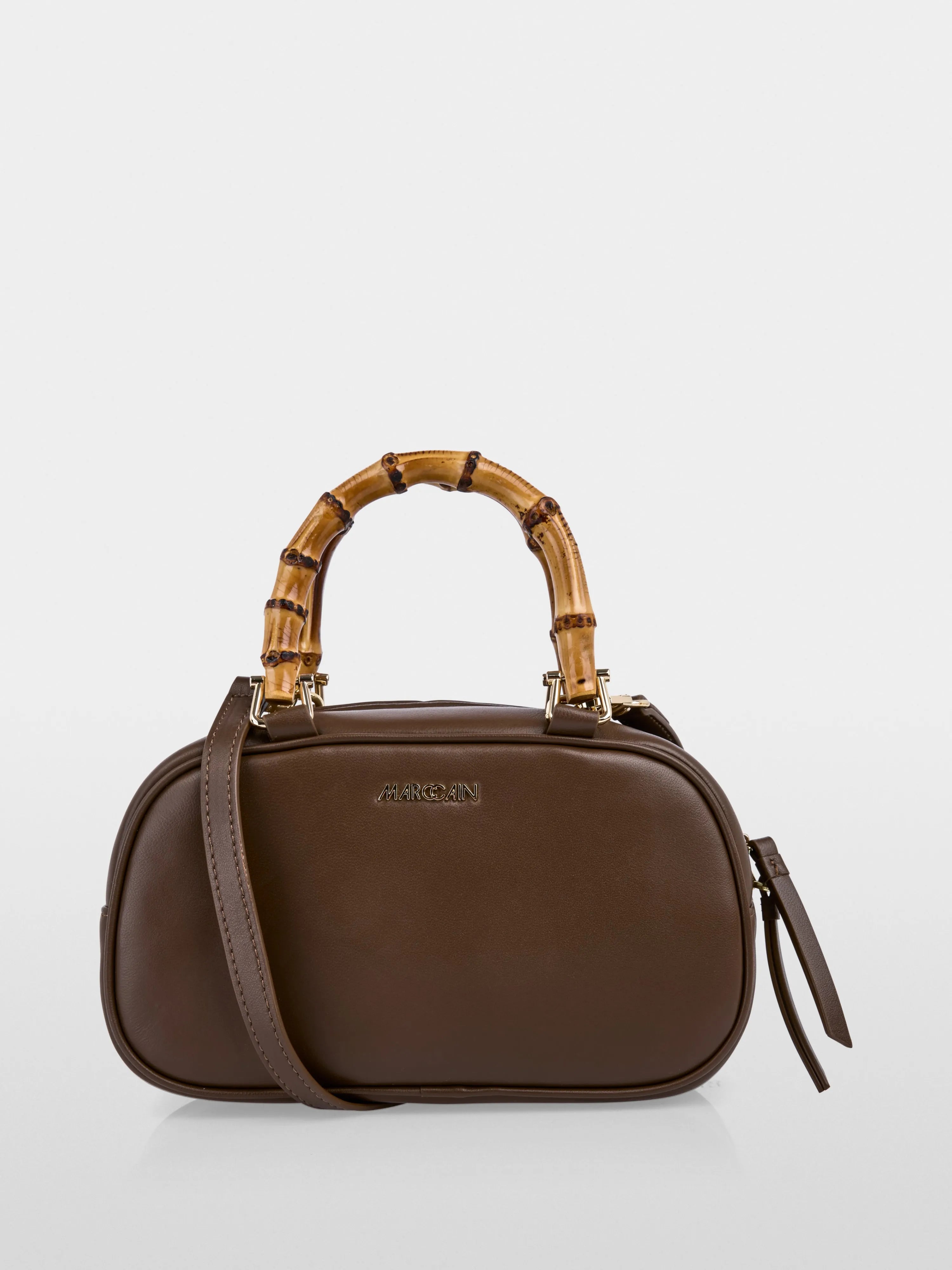 Marc Cain Dark Wood Women Mini Leather Bowling Bag SKU: AC TJ.03 L31_699 Image 01