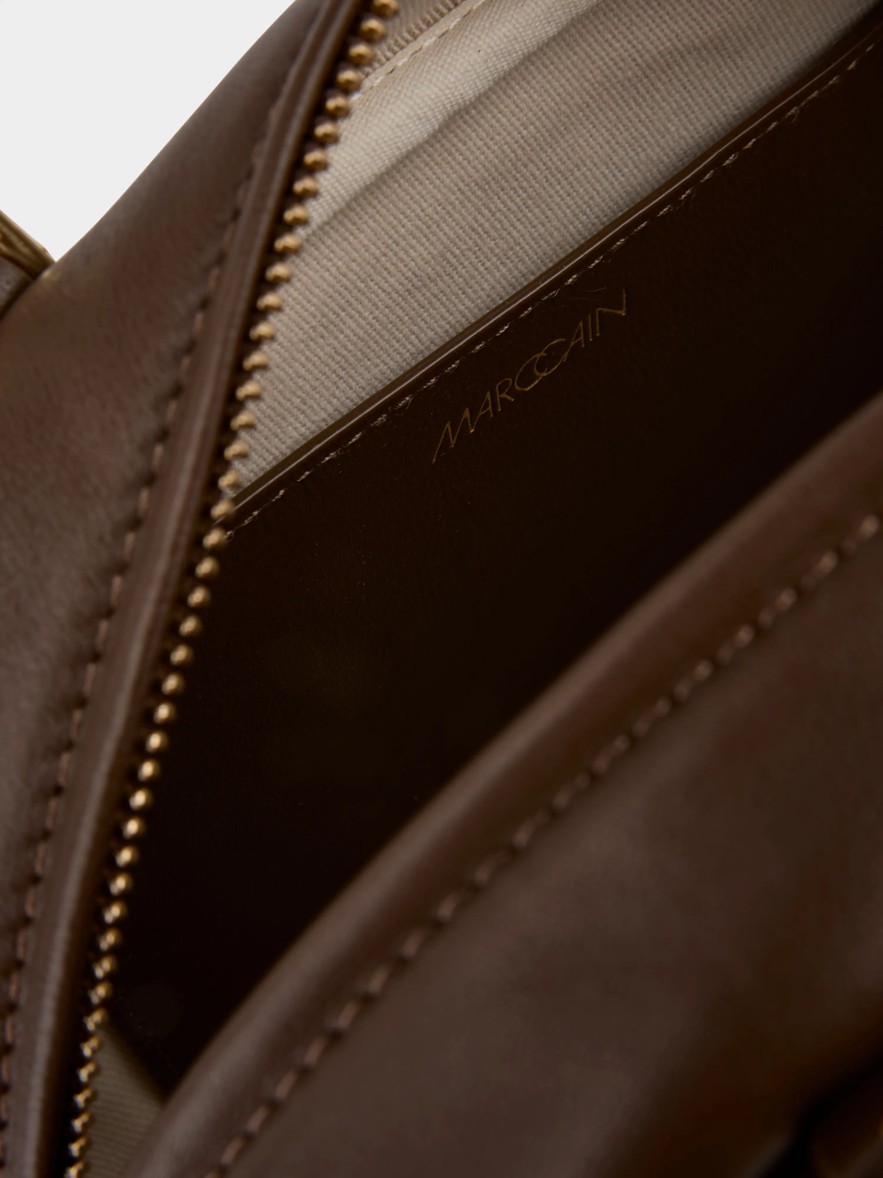 Marc Cain Dark Wood Women Mini Leather Bowling Bag SKU: AC TJ.03 L31_699 Image 04