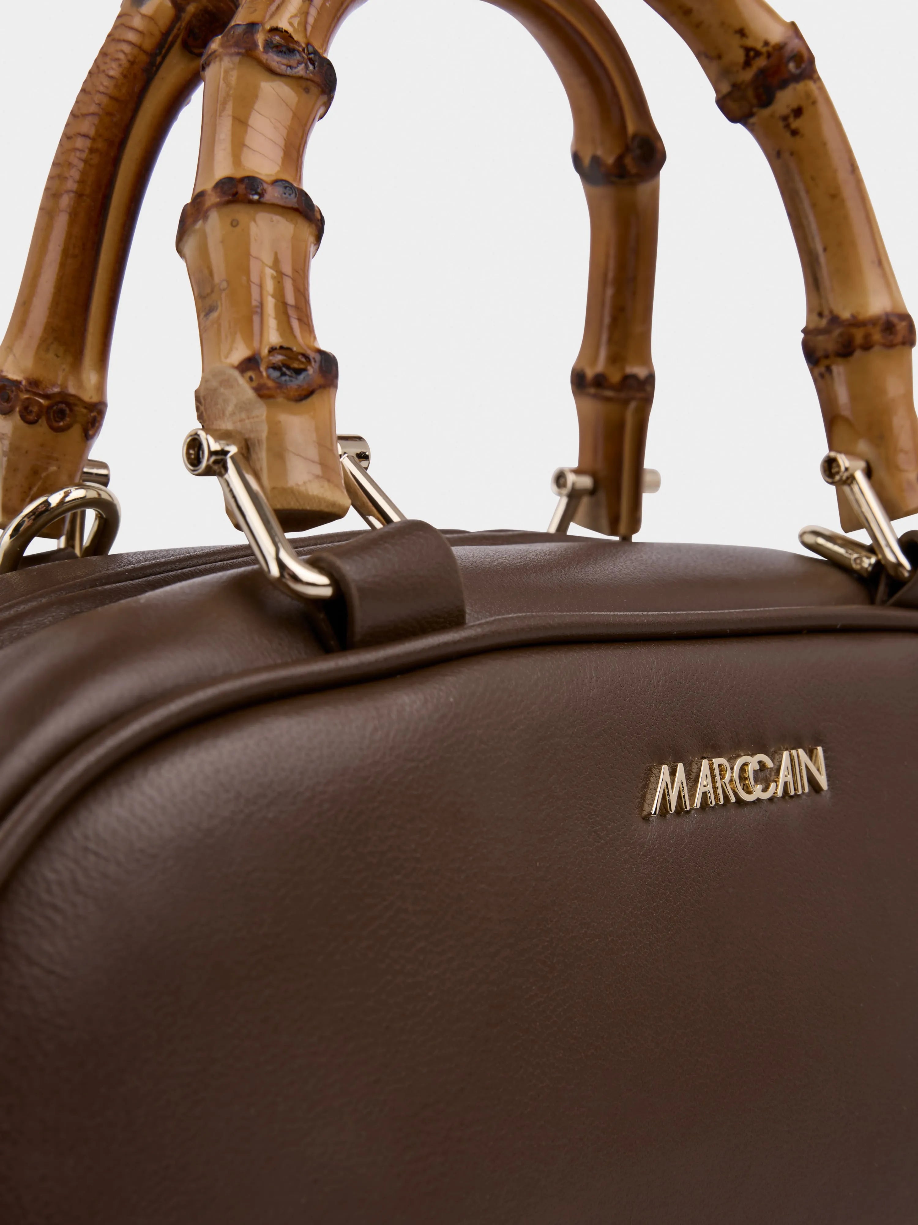 Marc Cain Dark Wood Women Mini Leather Bowling Bag SKU: AC TJ.03 L31_699 Image 05